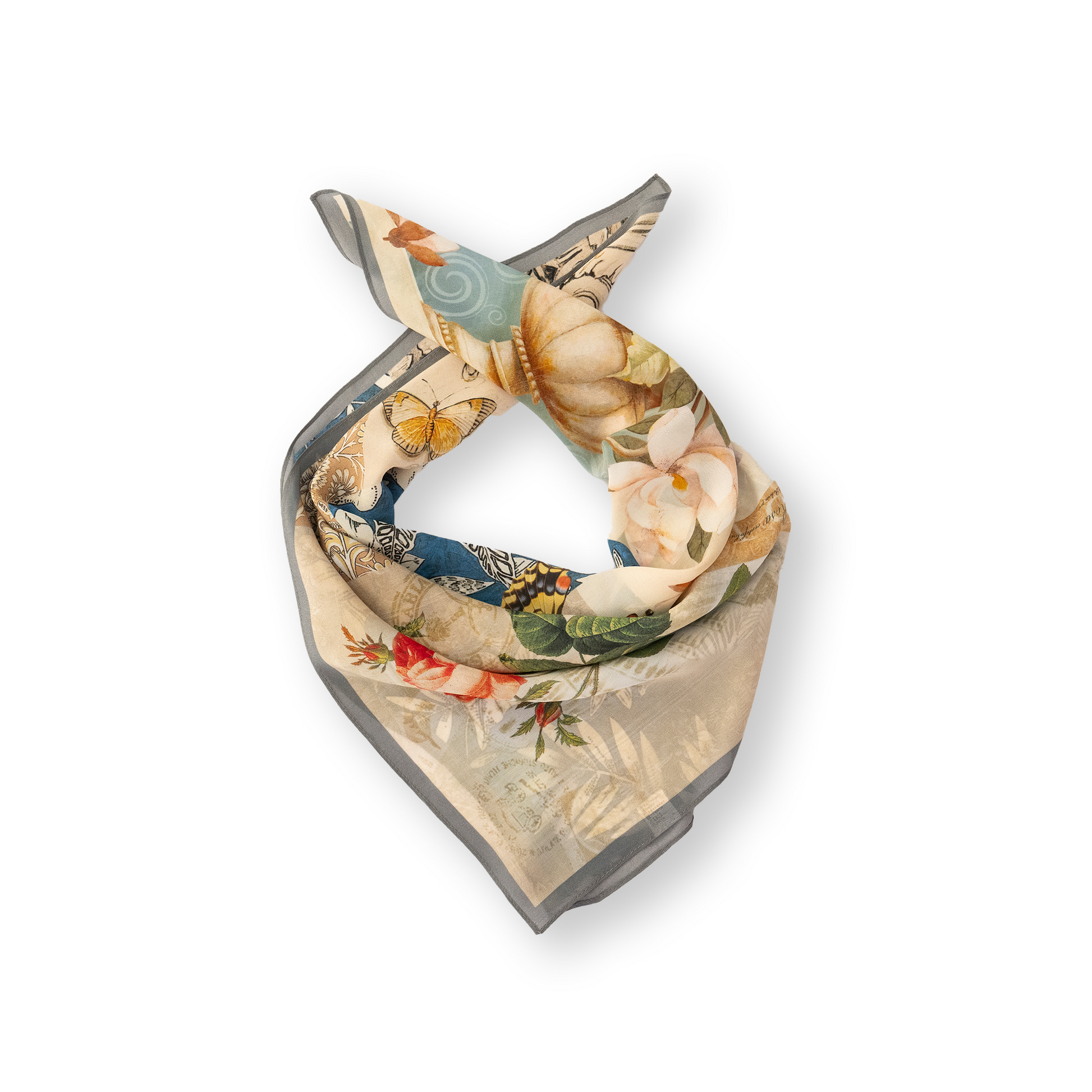 KAIYI 65x65CM Lightweight Crepe de Chine Silk Scarf for Summer Accessory and Gift (SZ65-05)