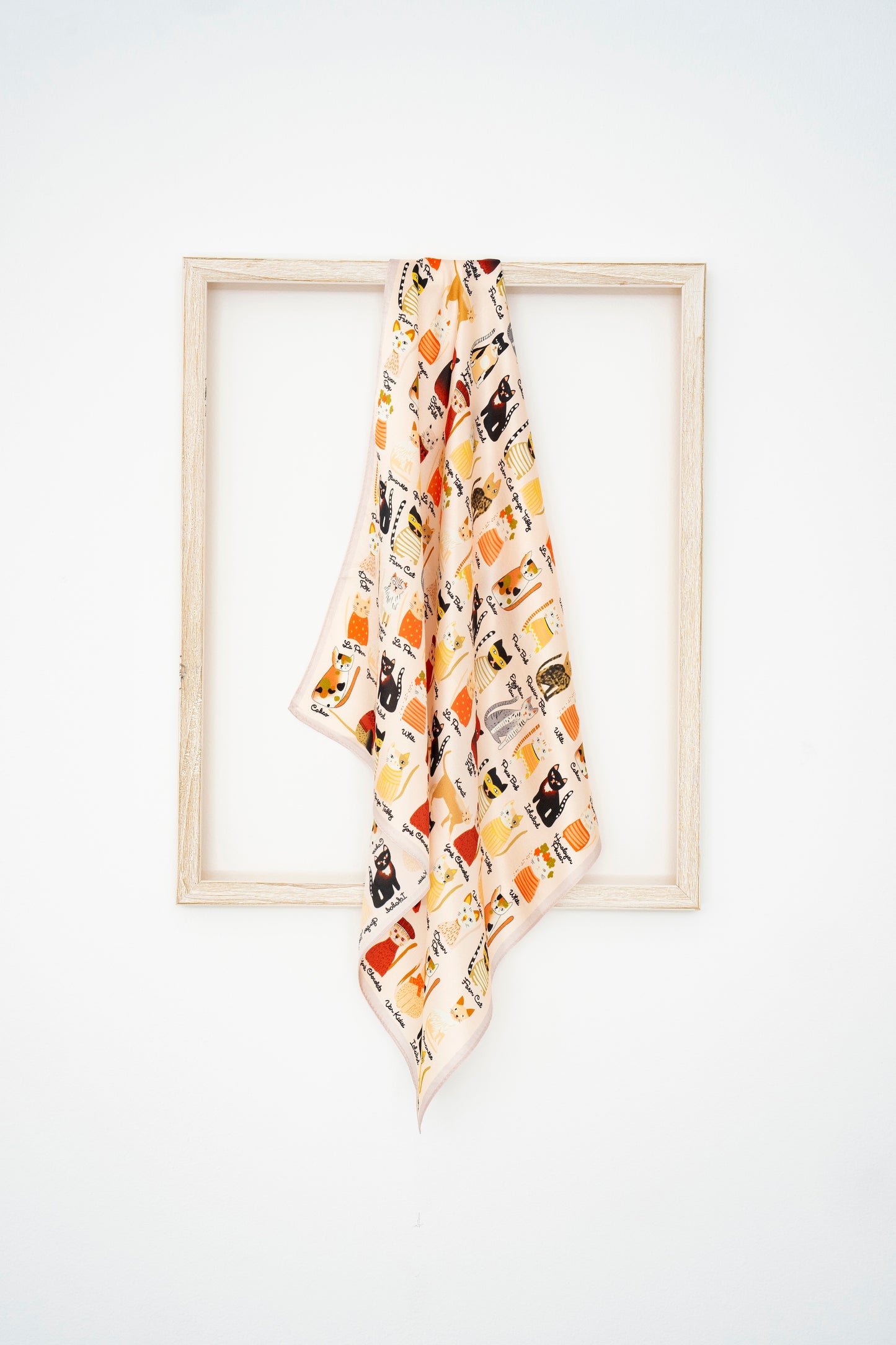 KAIYI 53x53CM 100% Pure Silk Scarf in Cat Print for Women Fashion and Gift