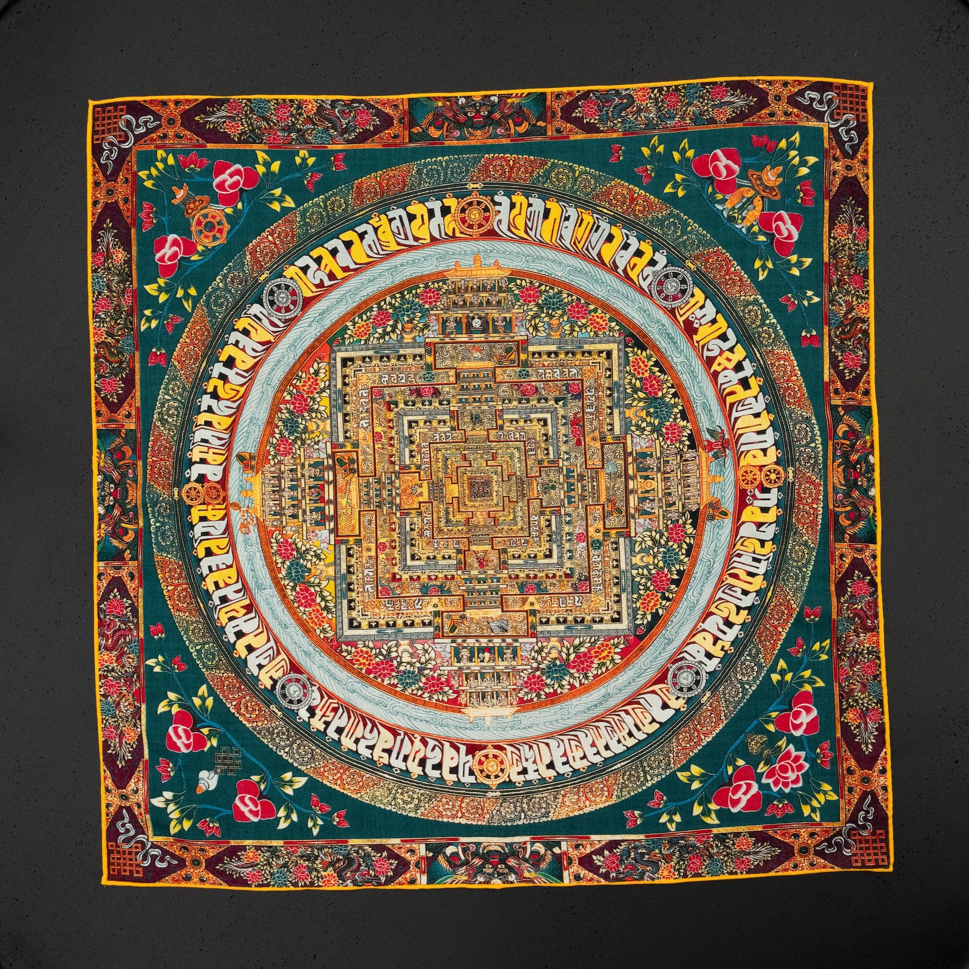 KAIYI 70x70CM Silk-Wool Scarf in Luxurious Print for Women Fashion and Gift (SW65-09)