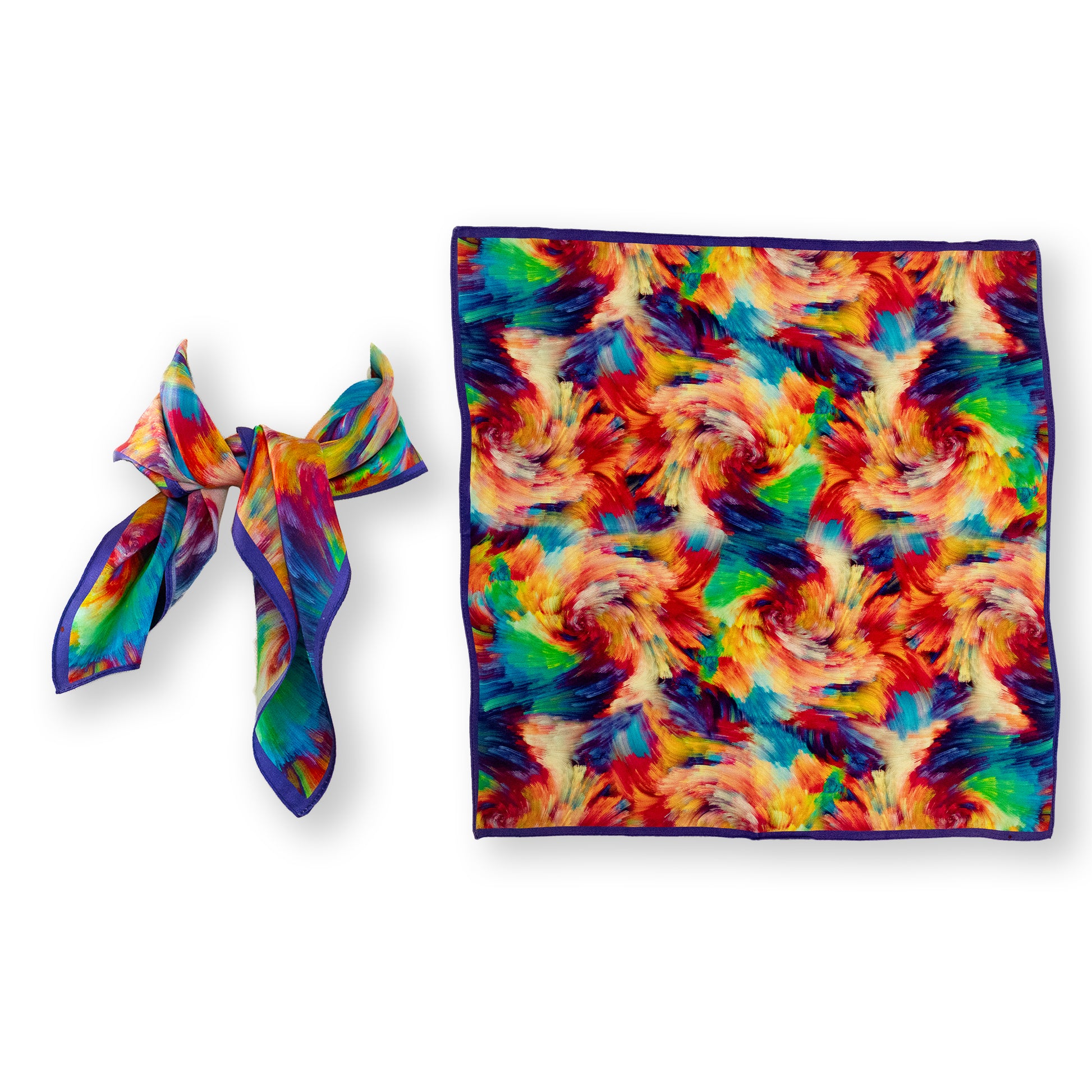 KAIYI 53x53CM 100% Pure Silk Scarf for Women Fashion and Gift (Artsy15)