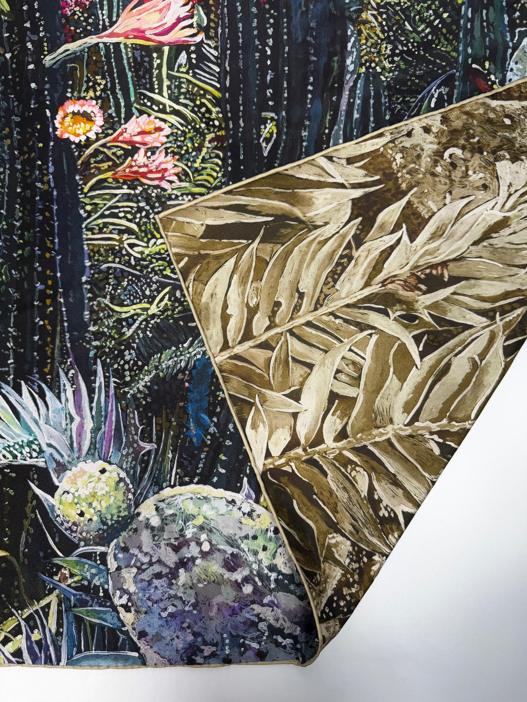 "Thorn In My Side" 90x90cm Reversible Silk Scarf