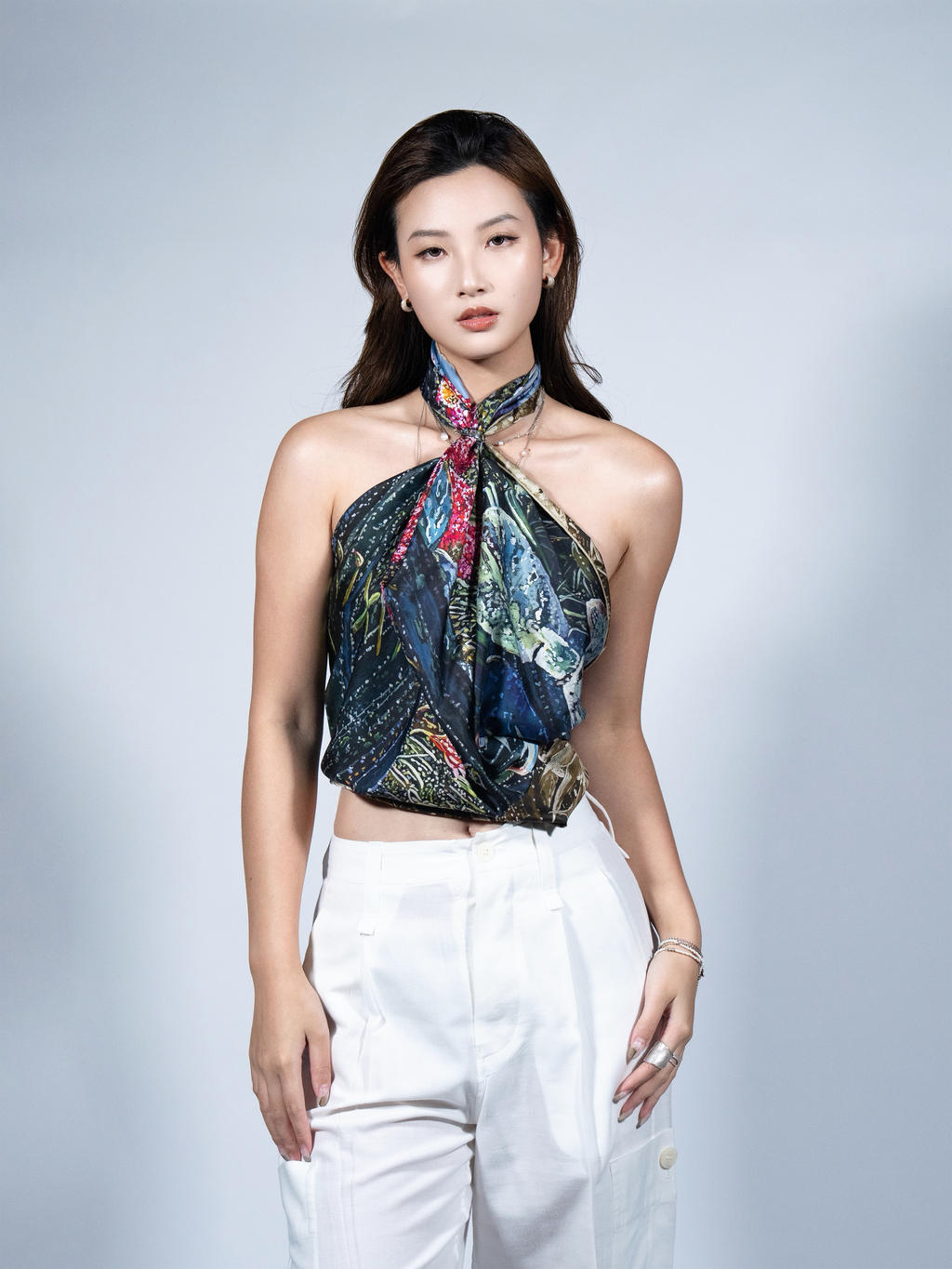 "Thorn In My Side" 90x90cm Reversible Silk Scarf