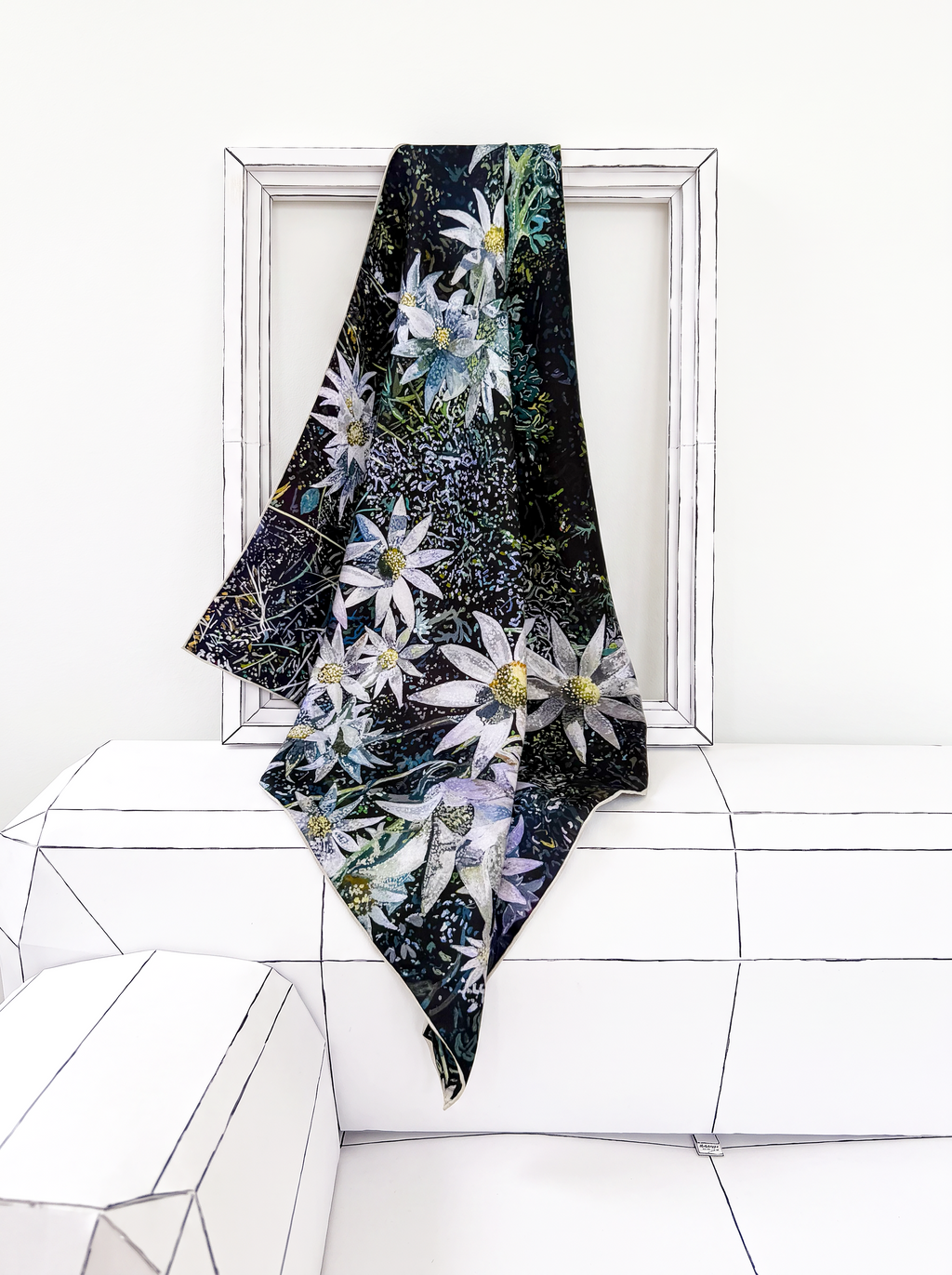 "Into the Mystic" 70x70cm Square Silk Scarf