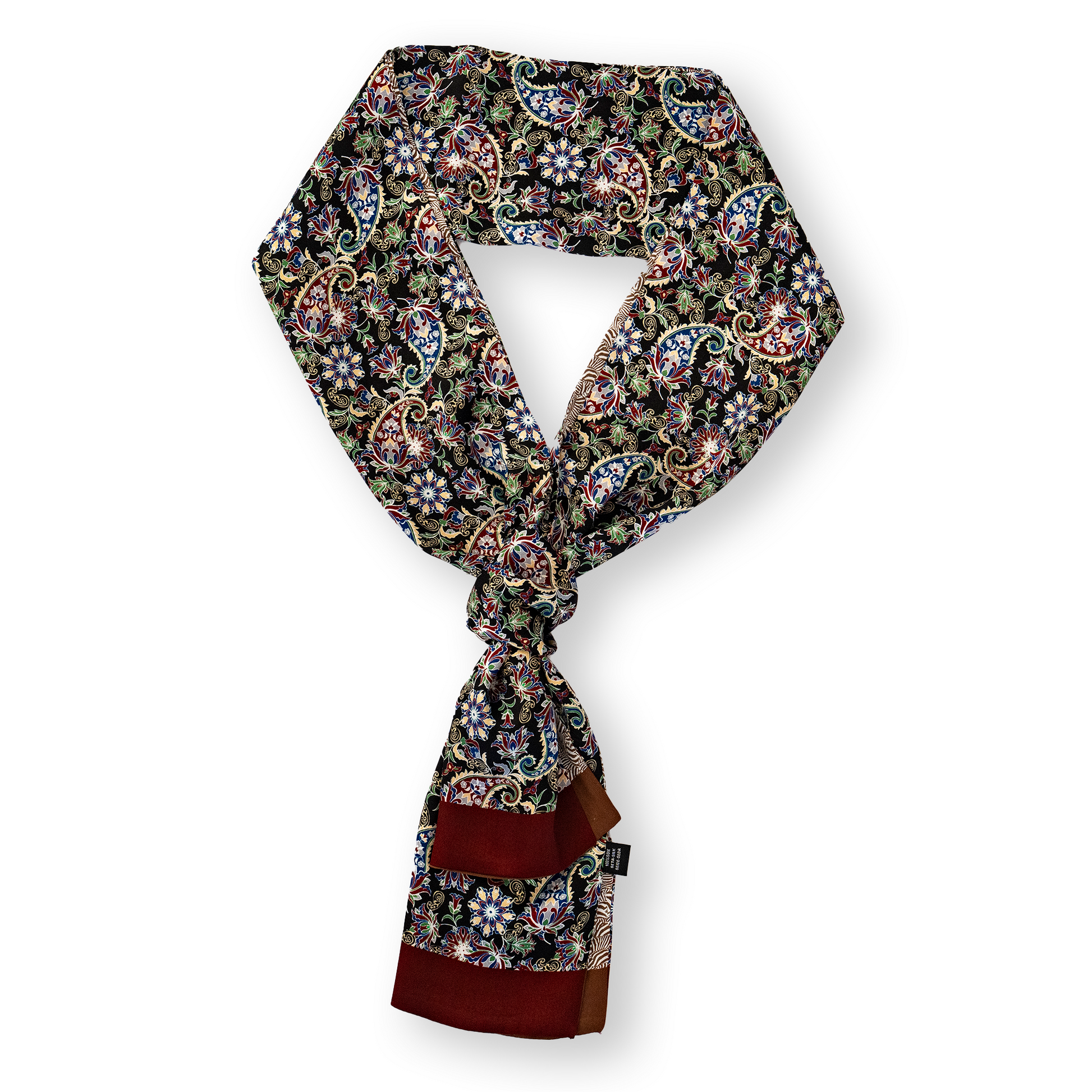 KAIYI 27x160CM 100% Pure Silk Scarf in Double-sided Print for Men’s Fashion and Gift (MEN01)