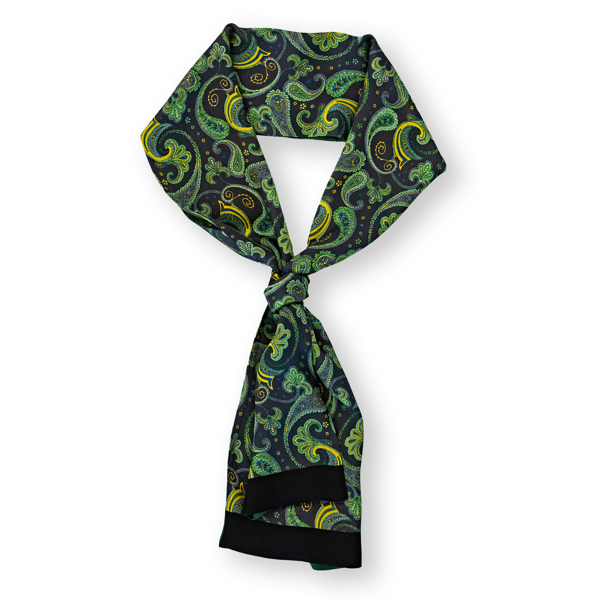 KAIYI 27x160CM 100% Pure Silk Scarf in Double-sided Print for Men’s Fashion and Gift (MEN02)