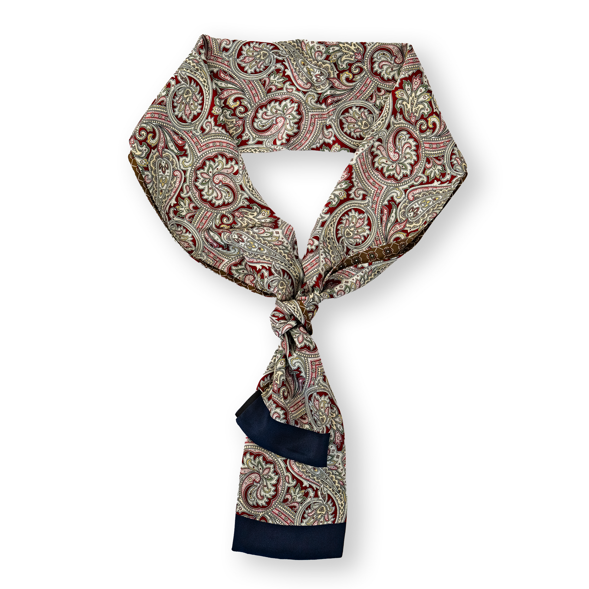 KAIYI 27x160CM 100% Pure Silk Scarf in Double-sided Print for Men’s Fashion and Gift (MEN04)