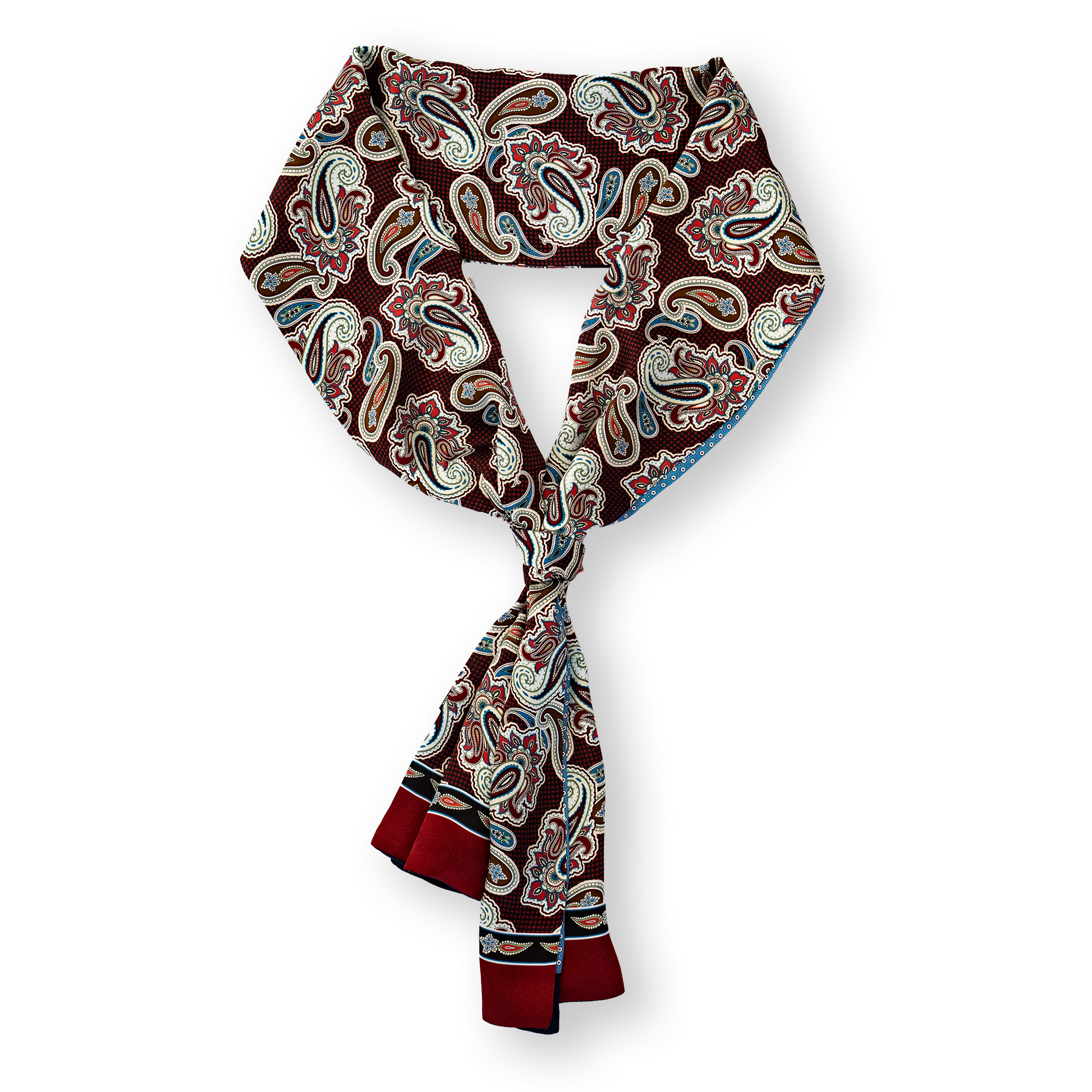 KAIYI 27x160CM 100% Pure Silk Scarf in Double-sided Print for Men’s Fashion and Gift (MEN05)
