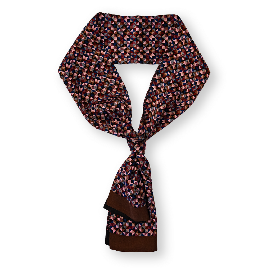 KAIYI 27x160CM 100% Pure Silk Scarf in Double-sided Print for Men’s Fashion and Gift (MEN07)