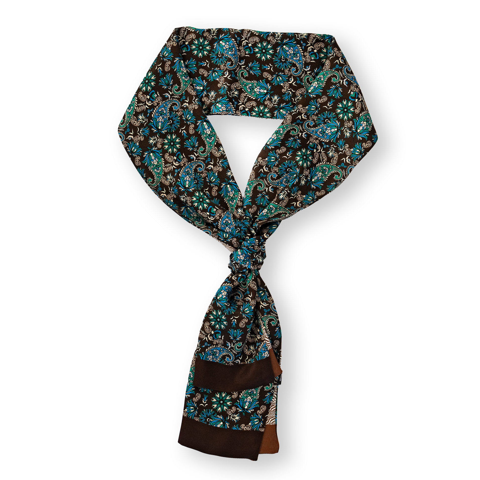 KAIYI 27x160CM 100% Pure Silk Scarf in Double-sided Print for Men’s Fashion and Gift (MEN12)