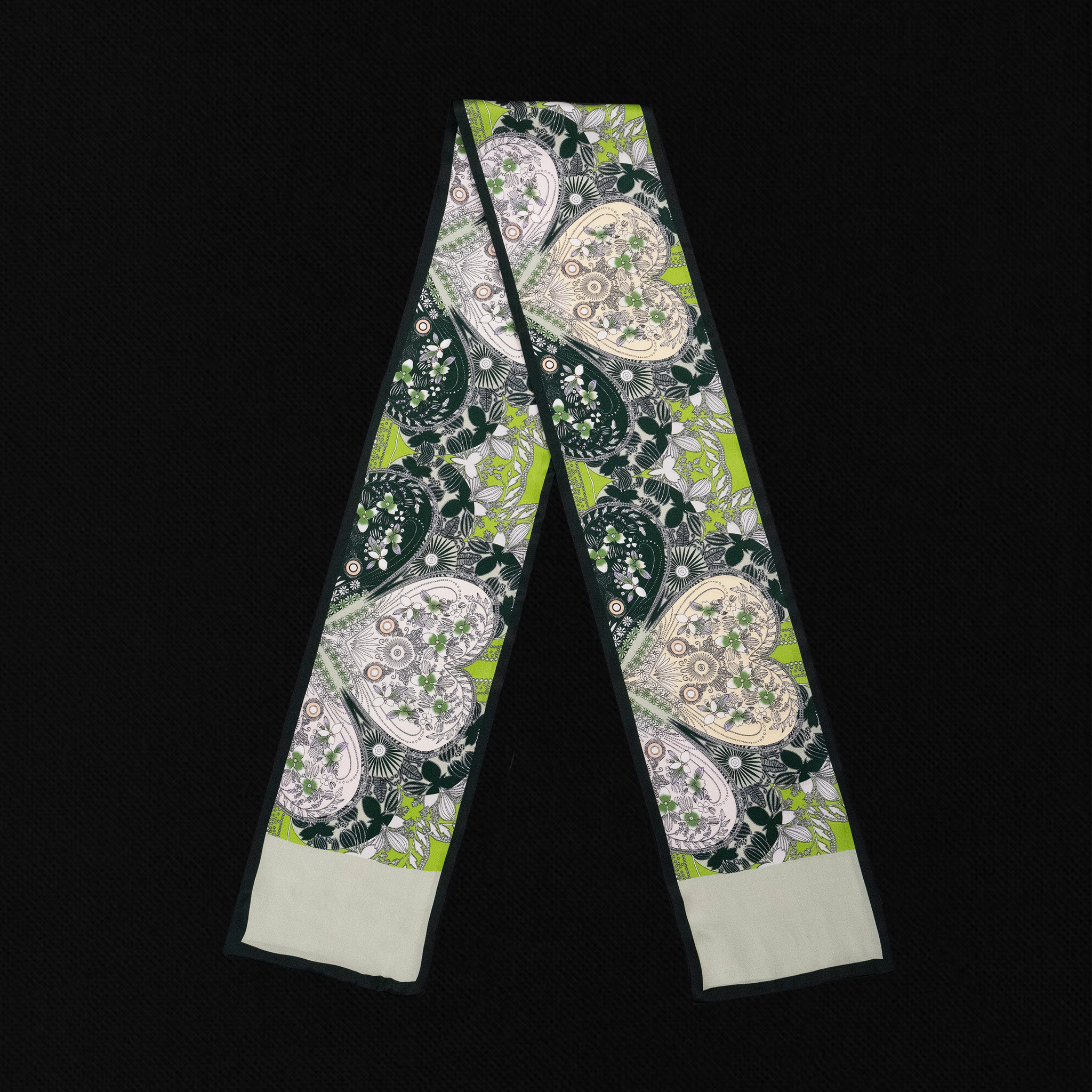 KAIYI 17x150CM 100% Pure Silk Scarf in Floral Print for Women Fashion and Gift (SU05)
