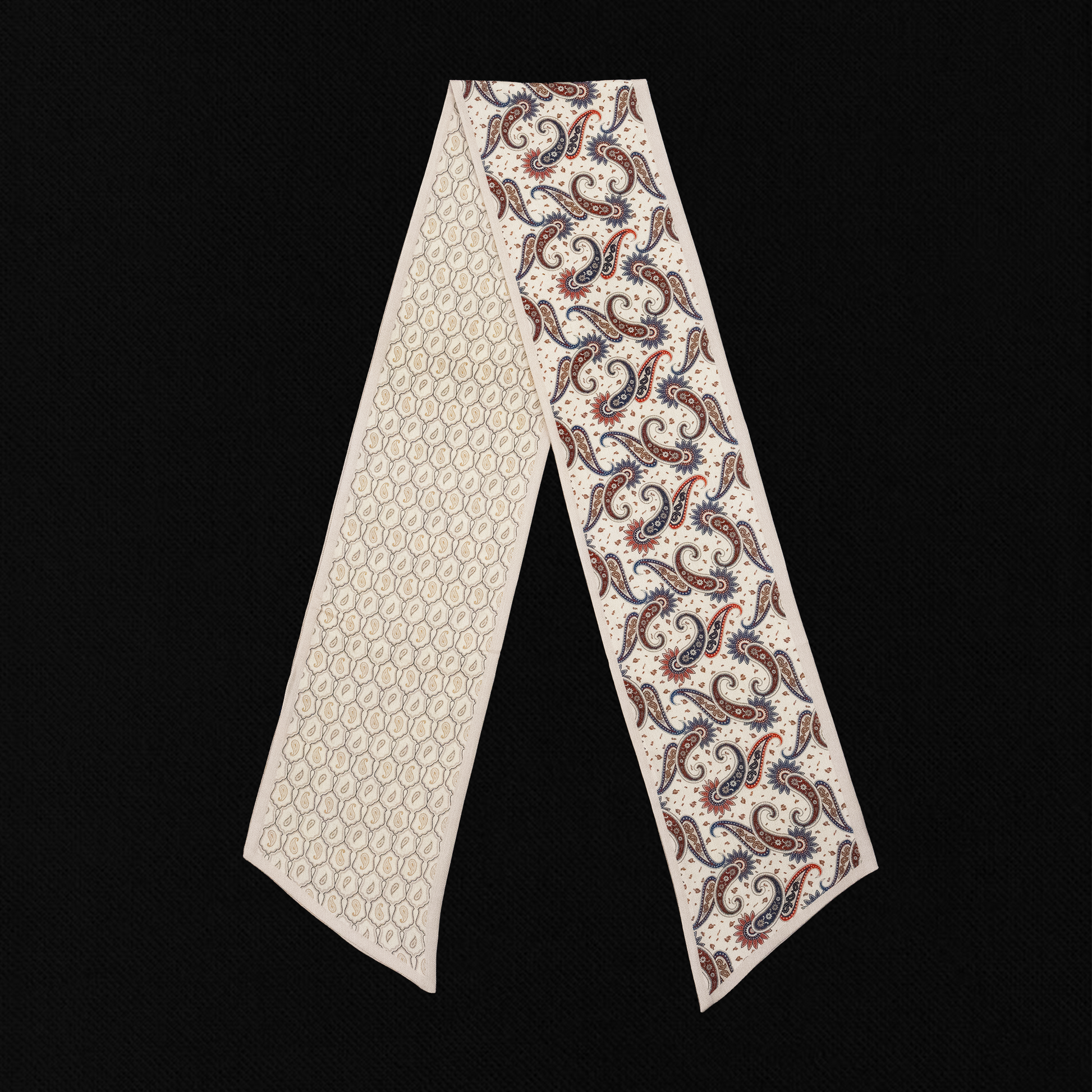 KAIYI 15x150CM Silk-Wool Scarf in Double-Sided Luxurious Print for Women Fashion and Gift (SW15-03)