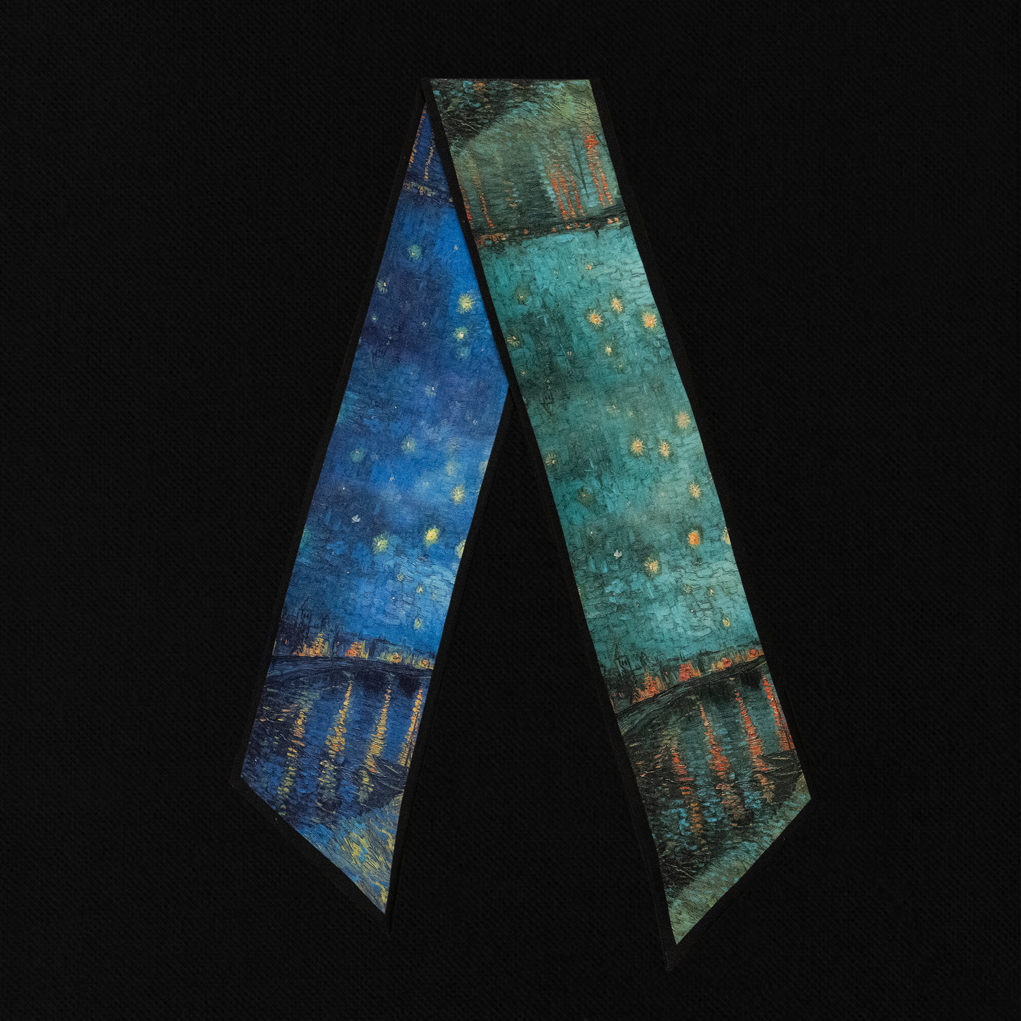KAIYI 15x150CM Silk-Wool Scarf in Double-Sided Oil Print for Women Fashion and Gift (SW15-09)