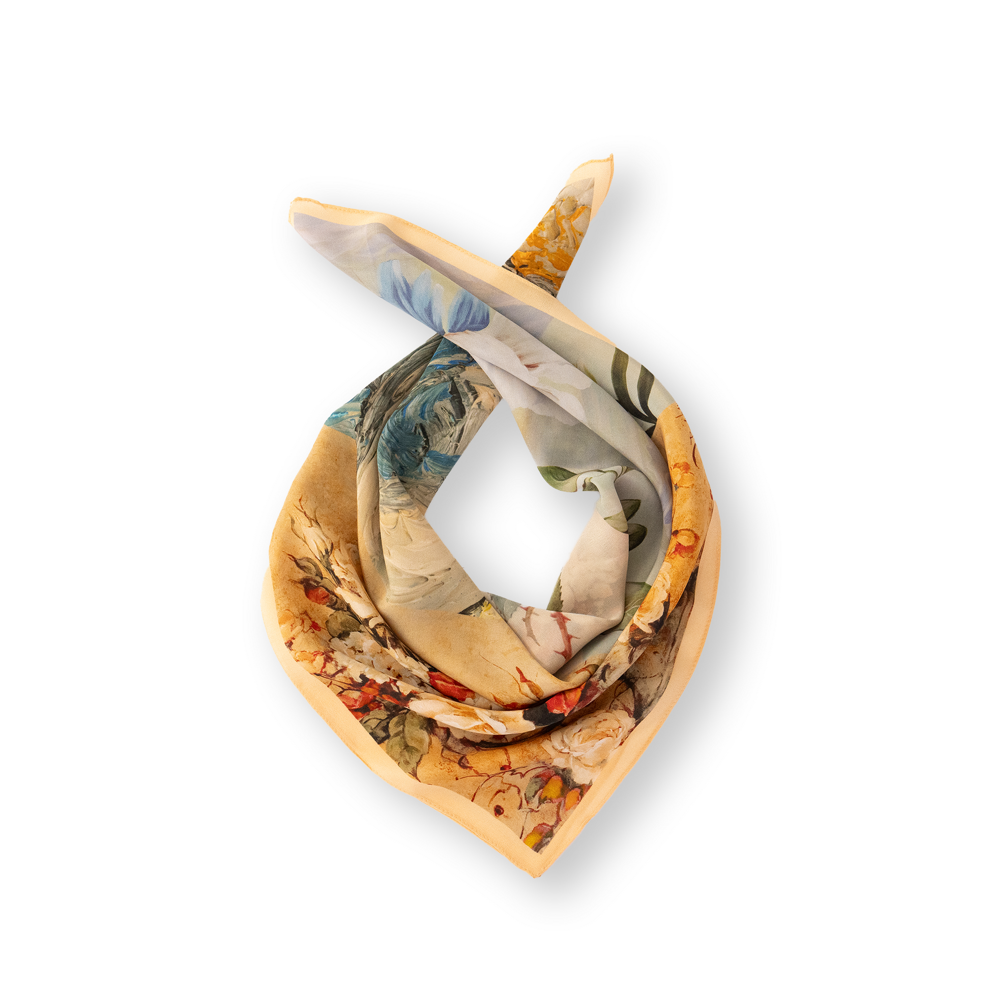 KAIYI 65x65CM Lightweight Crepe de Chine Silk Scarf for Summer Accessory and Gift (SZ65-15)