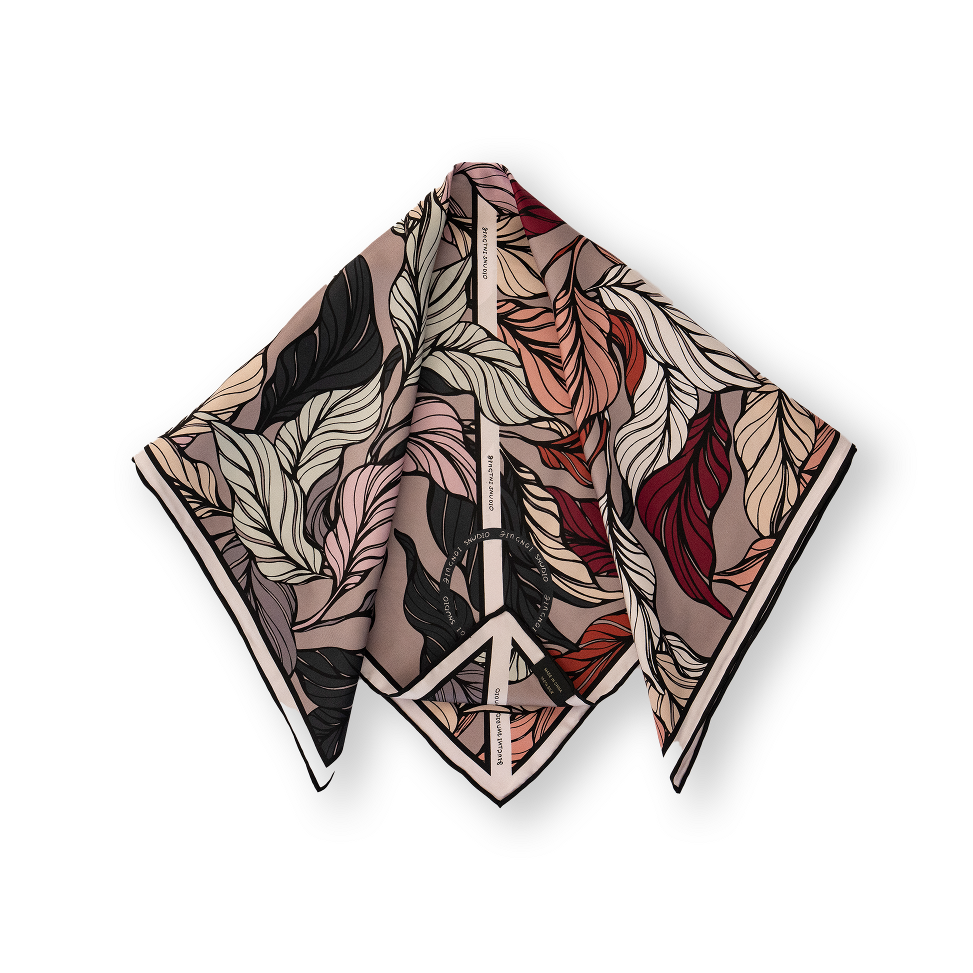 KAIYI 65x65CM 100% Twill Silk Double-sided Scarf for Woman Fashion and Gift (T65-02)