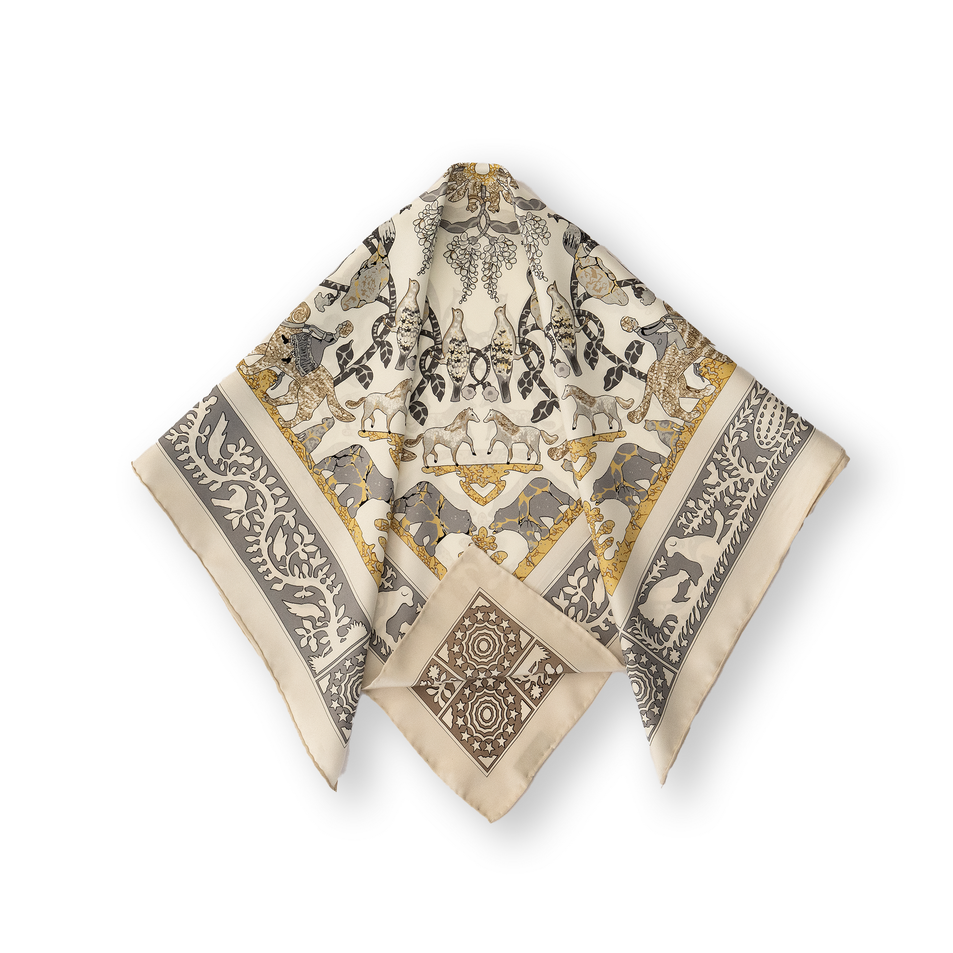 KAIYI 65x65CM 100% Twill Silk Double-sided Scarf for Woman Fashion and Gift (T65-04)