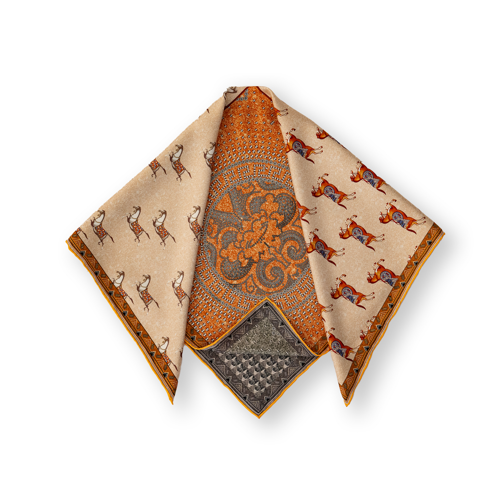 KAIYI 65x65CM 100% Twill Silk Double-sided Scarf for Woman Fashion and Gift (T65-05)