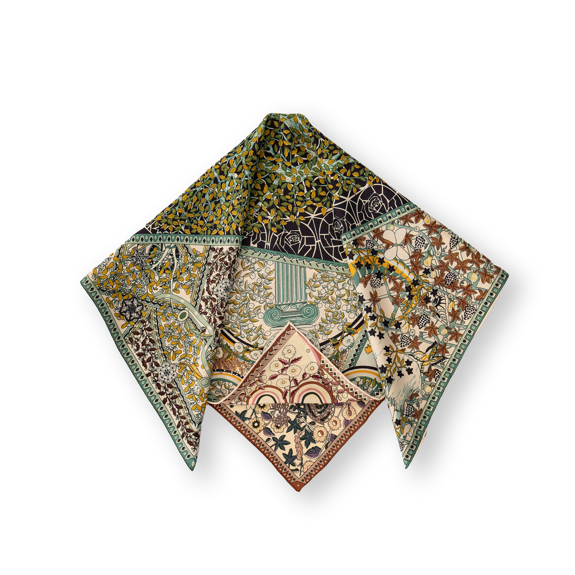 KAIYI 65x65CM 100% Twill Silk Double-sided Scarf for Woman Fashion and Gift (T65-07)