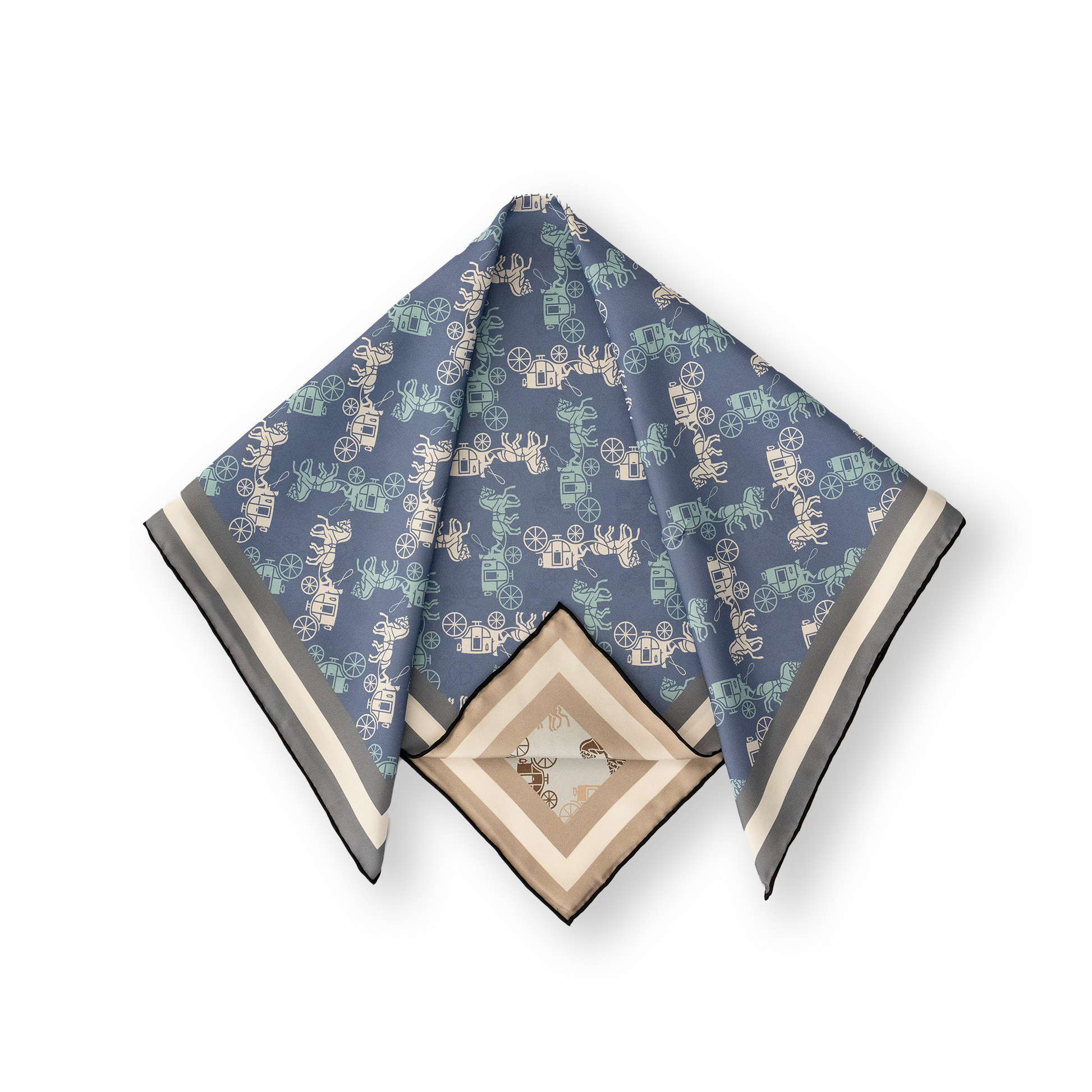 KAIYI 65x65CM 100% Twill Silk Double-sided Scarf for Woman Fashion and Gift (T65-10)