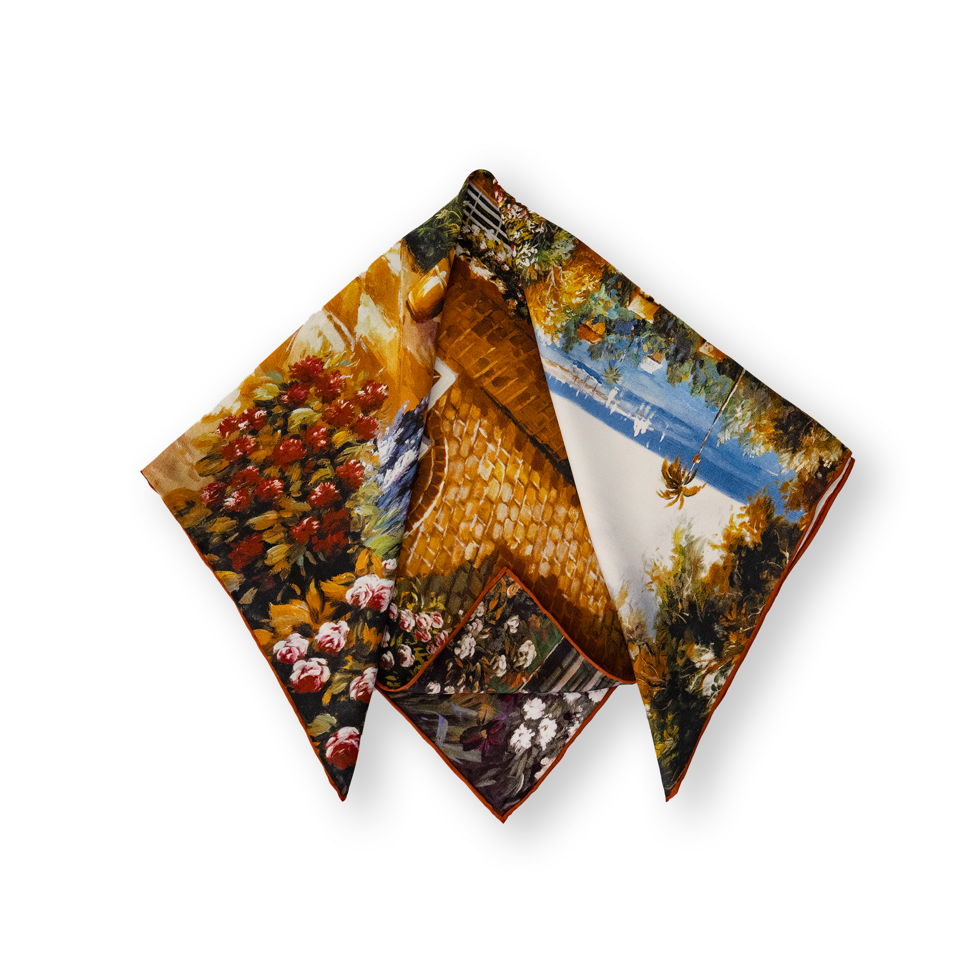 KAIYI 65x65CM 100% Twill Silk Double-sided Scarf for Woman Fashion and Gift (T65-13)