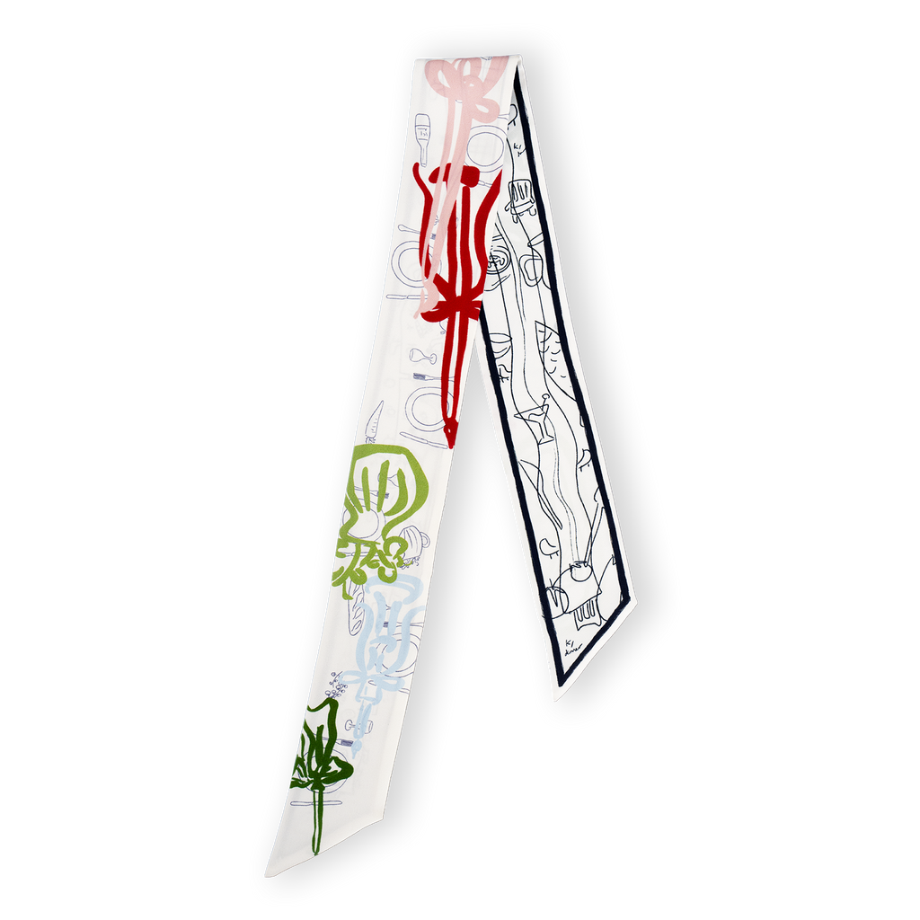 "Dinner Time" Silk Twilly