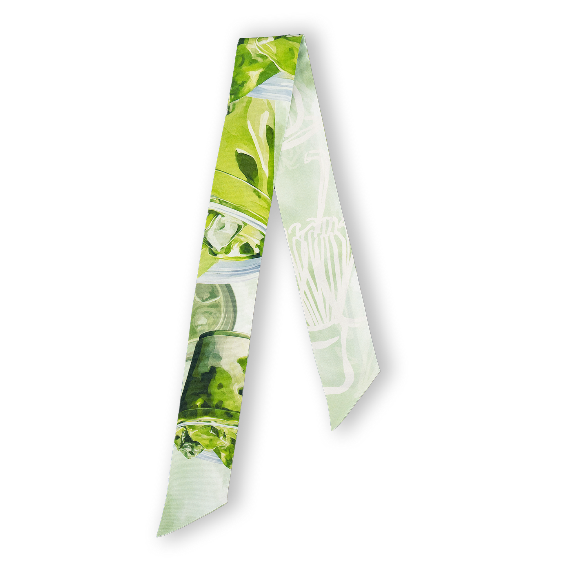 "Matcha Cloud" Silk Twilly