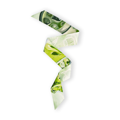 "Matcha Cloud" Silk Twilly