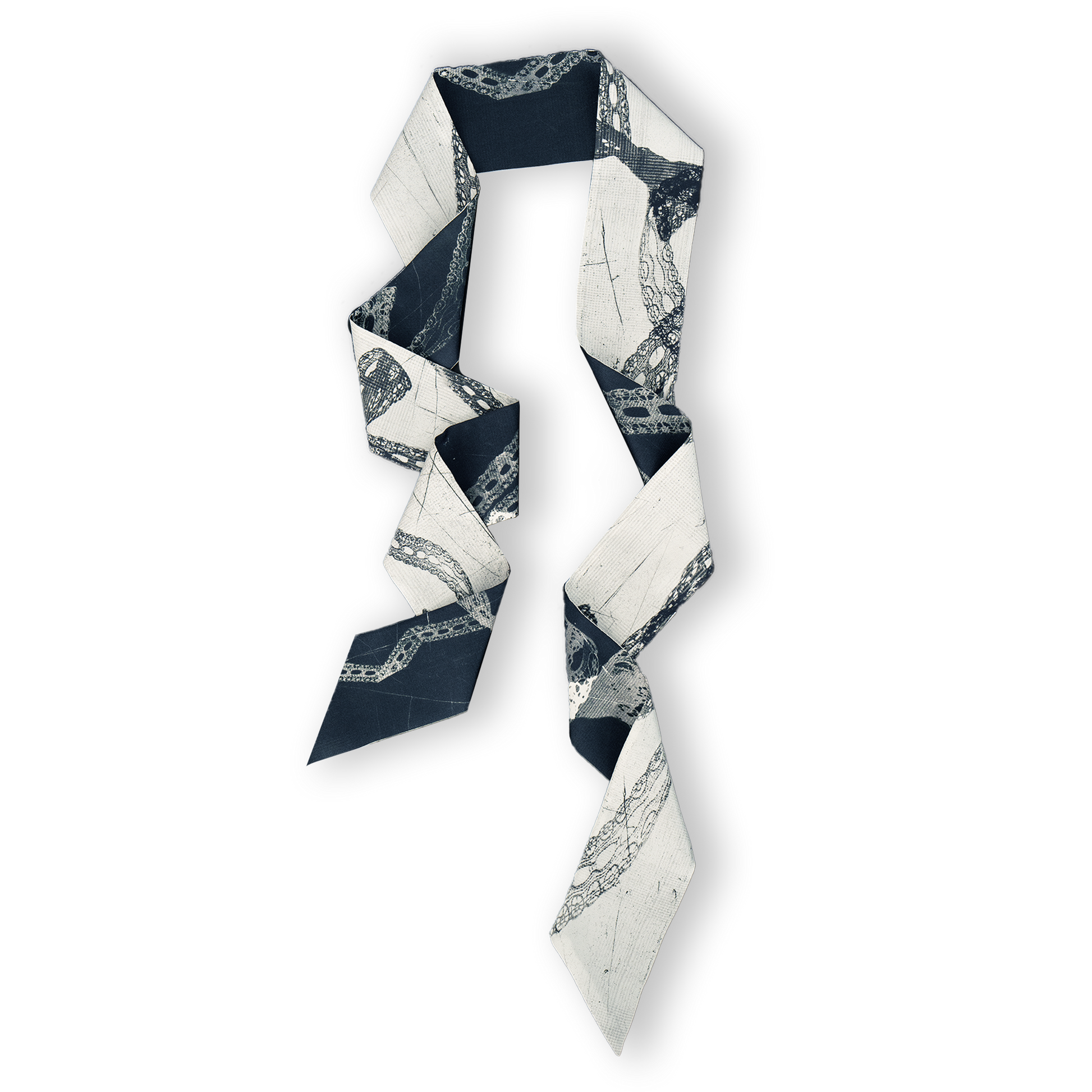 VINTAGE001 - Vintage Vibe Black & White Lace Bow Silk Bandeau