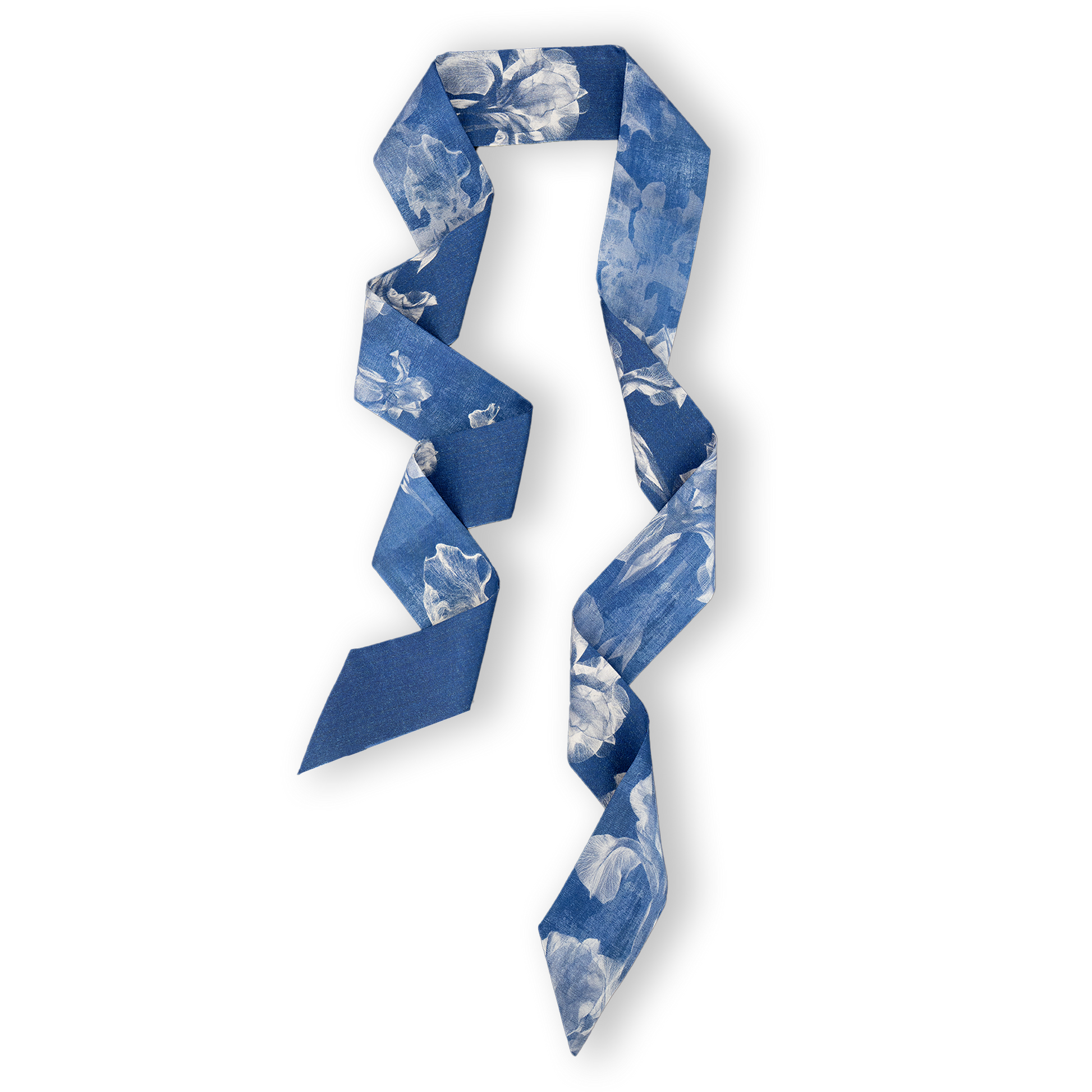 VINTAGE002 - Denim Flower Silk Bandeau