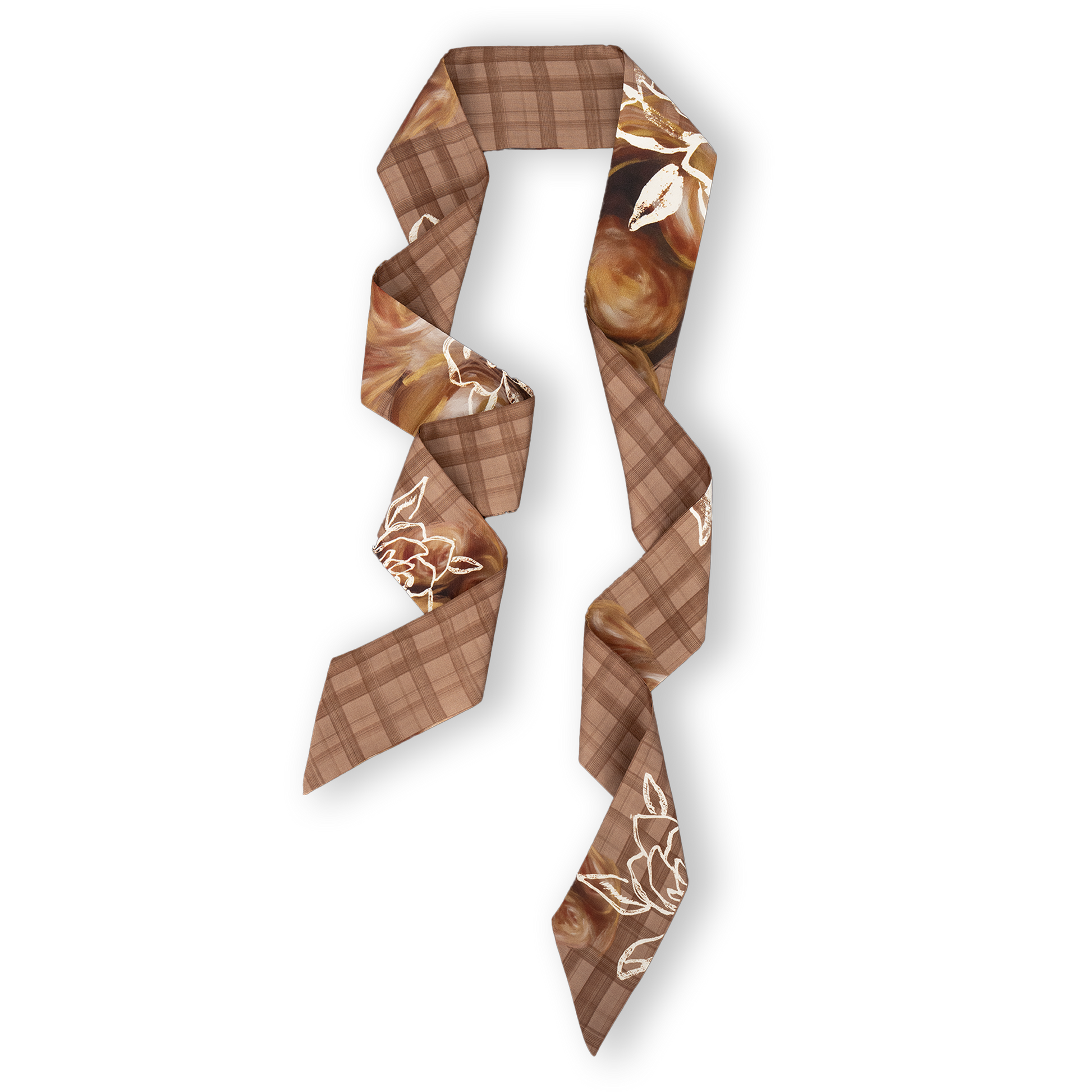 VINTAGE004 - Roses and Plaid Silk Bandeau