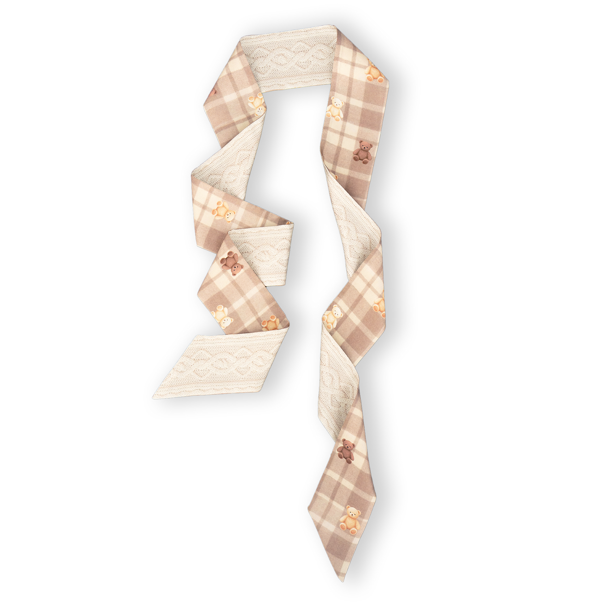 VINTAGE005 - Teddy and Plaid Silk Bandeau