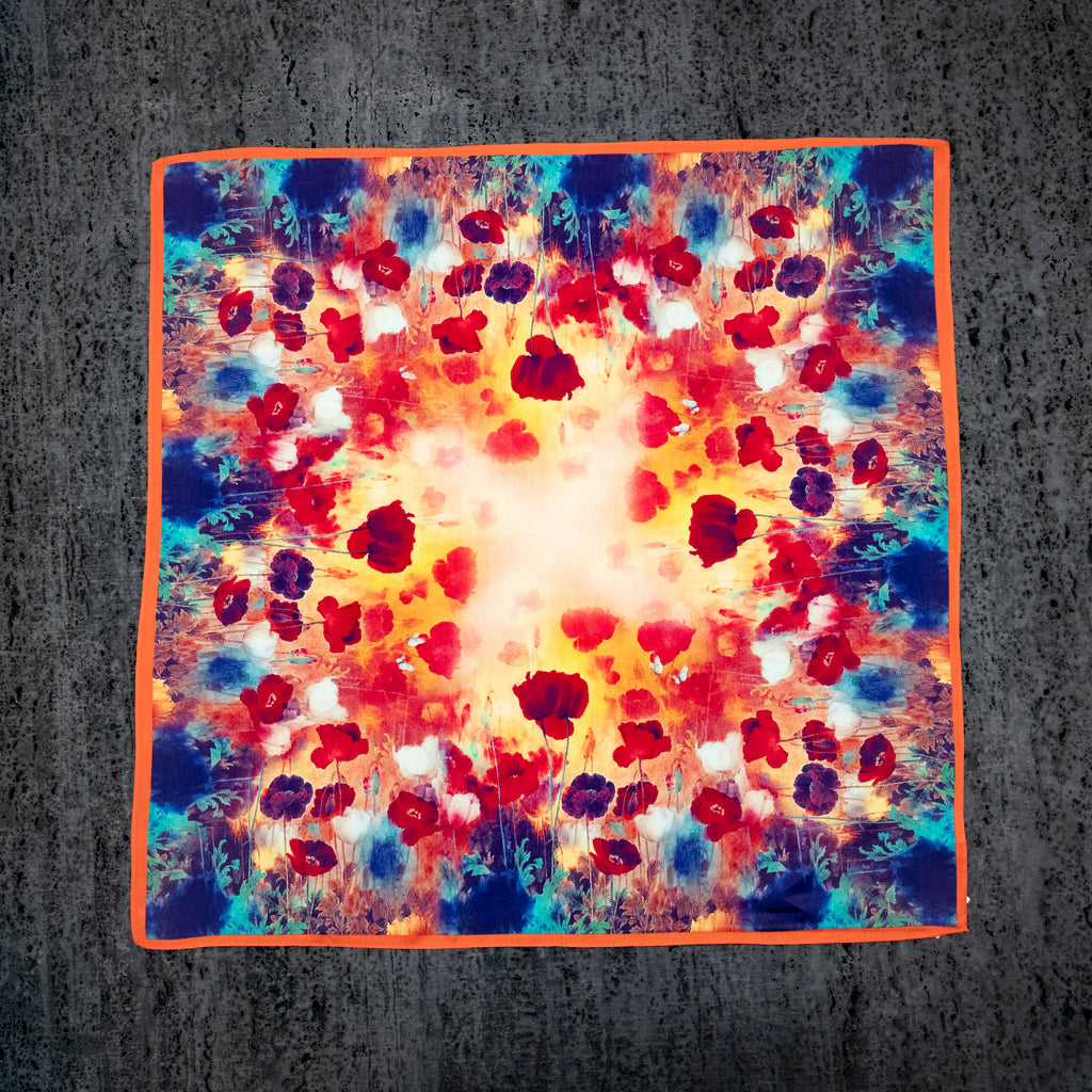 KAIYI 53x53CM 100% Pure Silk Scarf for Women Fashion and Gift (Luxurious13)