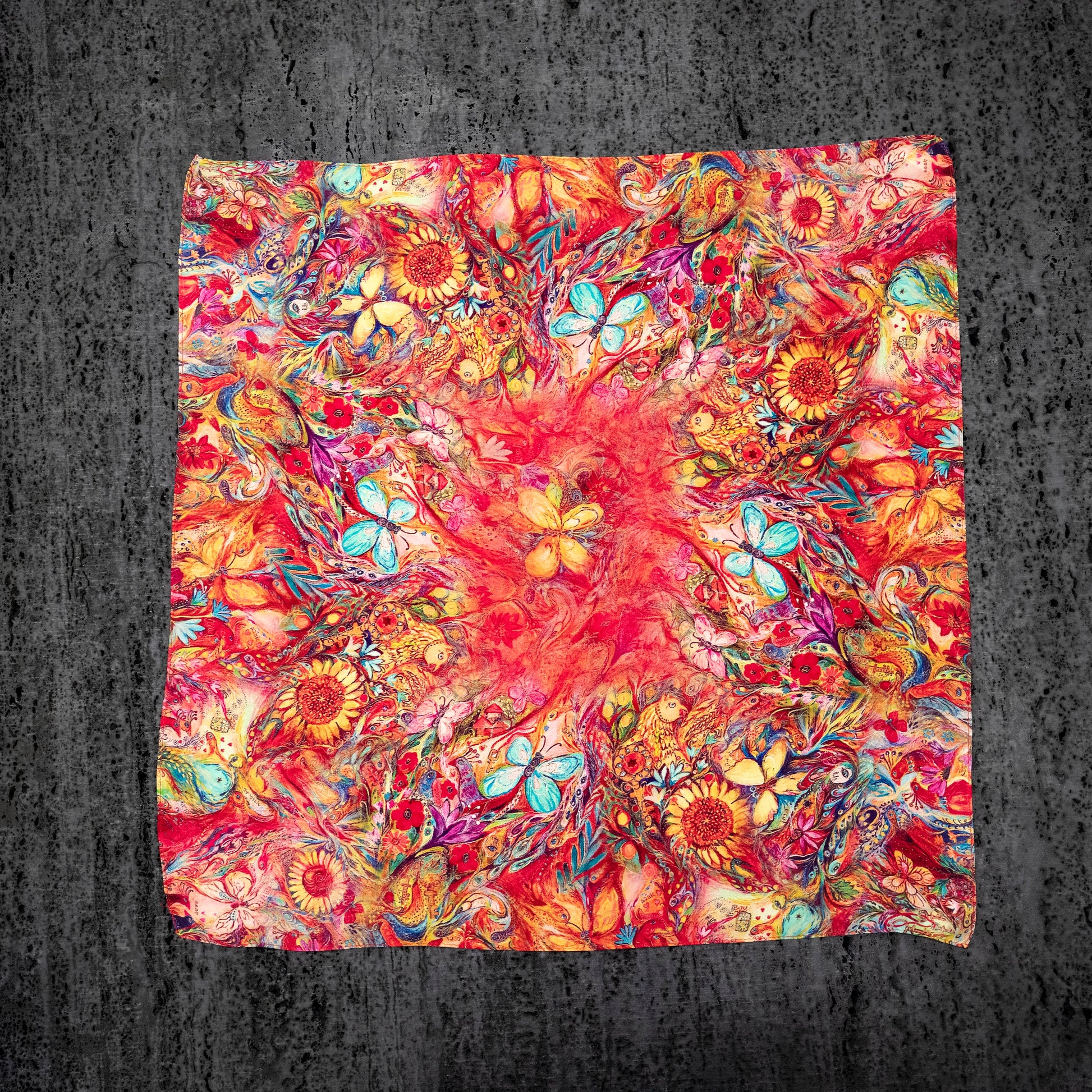 KAIYI 53x53CM 100% Pure Silk Scarf for Women Fashion and Gift (Luxurious14)