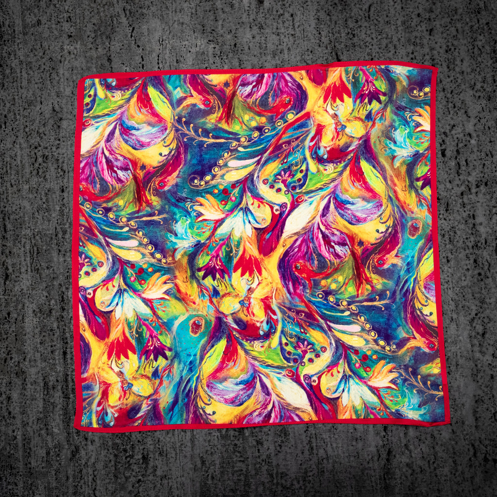 KAIYI 53x53CM 100% Pure Silk Scarf for Women Fashion and Gift(Luxurious12)