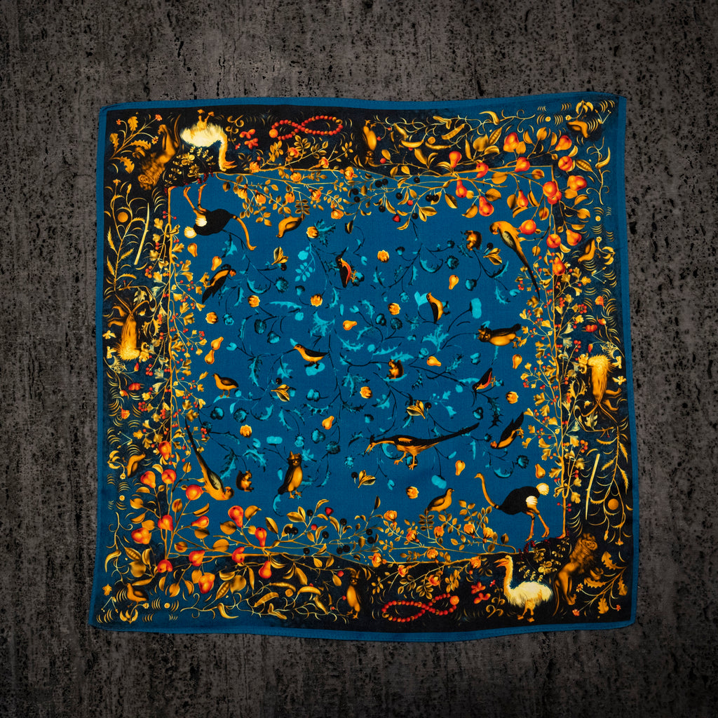 KAIYI 53x53CM 100% Pure Silk Scarf for Women Fashion and Gift (Luxurious10)