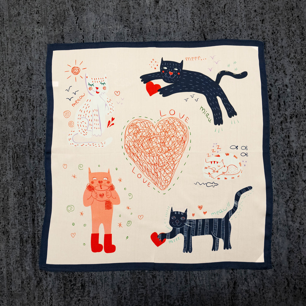 KAIYI 53x53CM 100% Pure Silk Scarf for Women Fashion and Gift (Cute03)