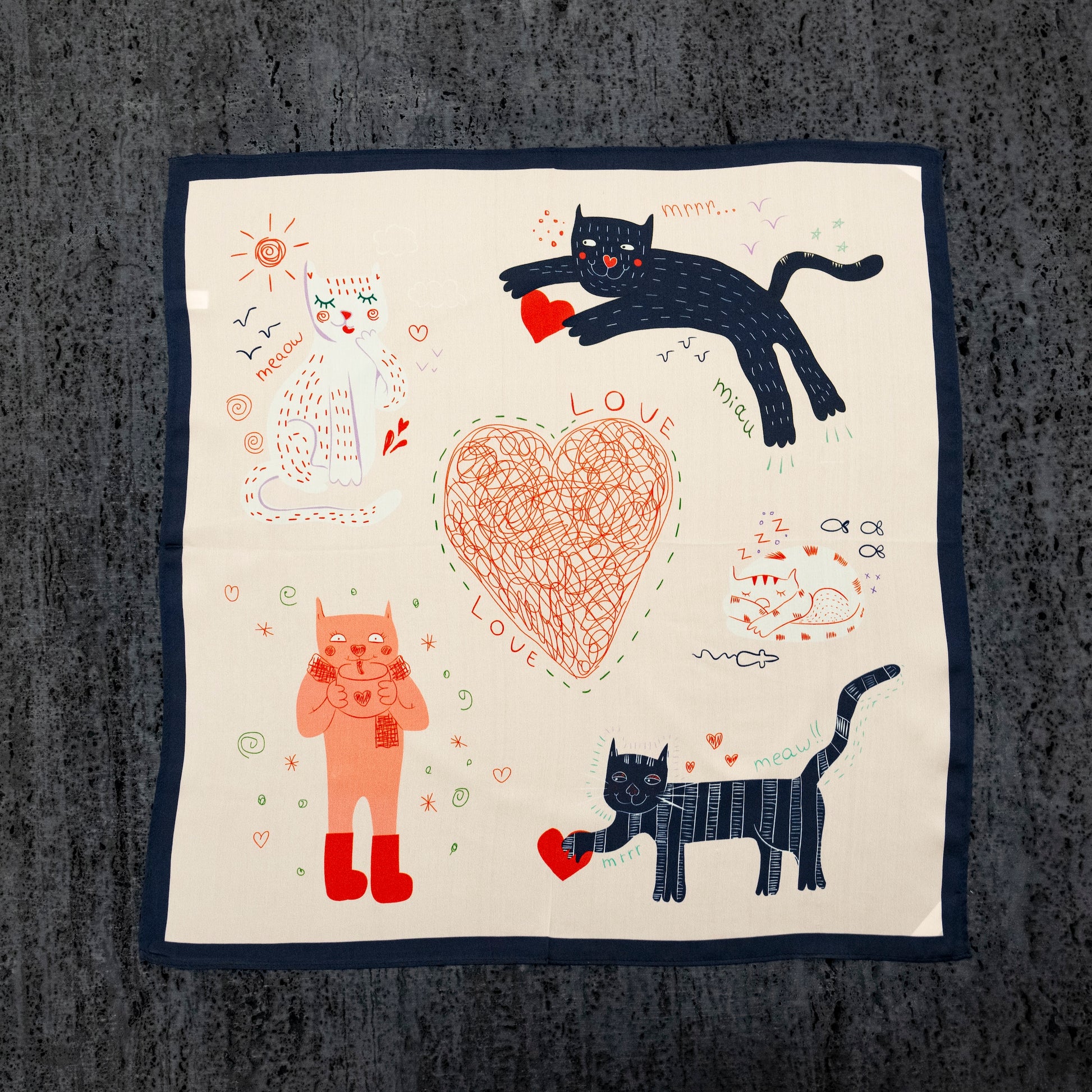 KAIYI 53x53CM 100% Pure Silk Scarf for Women Fashion and Gift (Cute03)