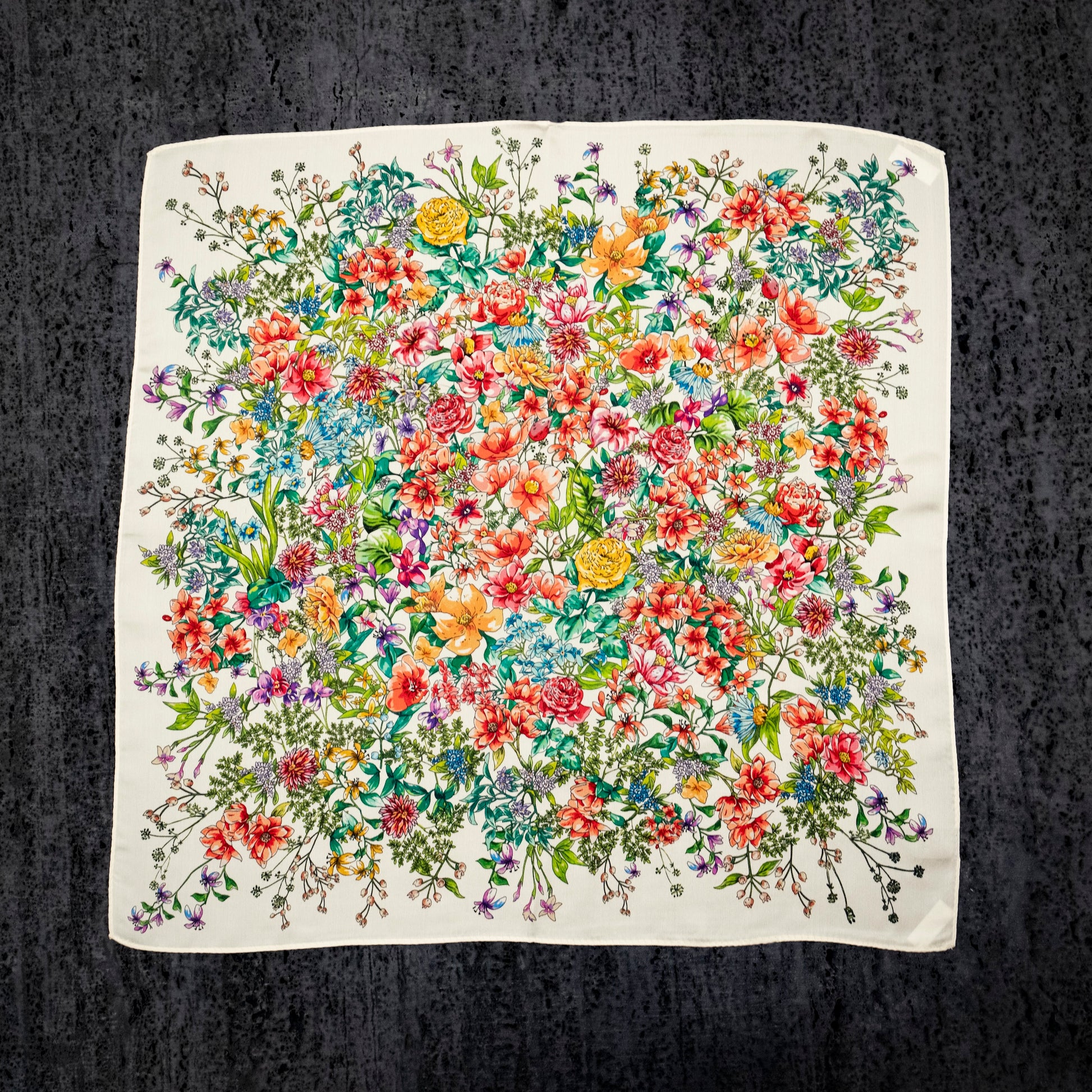 KAIYI 53x53CM 100% Pure Silk Scarf for Women Fashion and Gift (Luxurious09)
