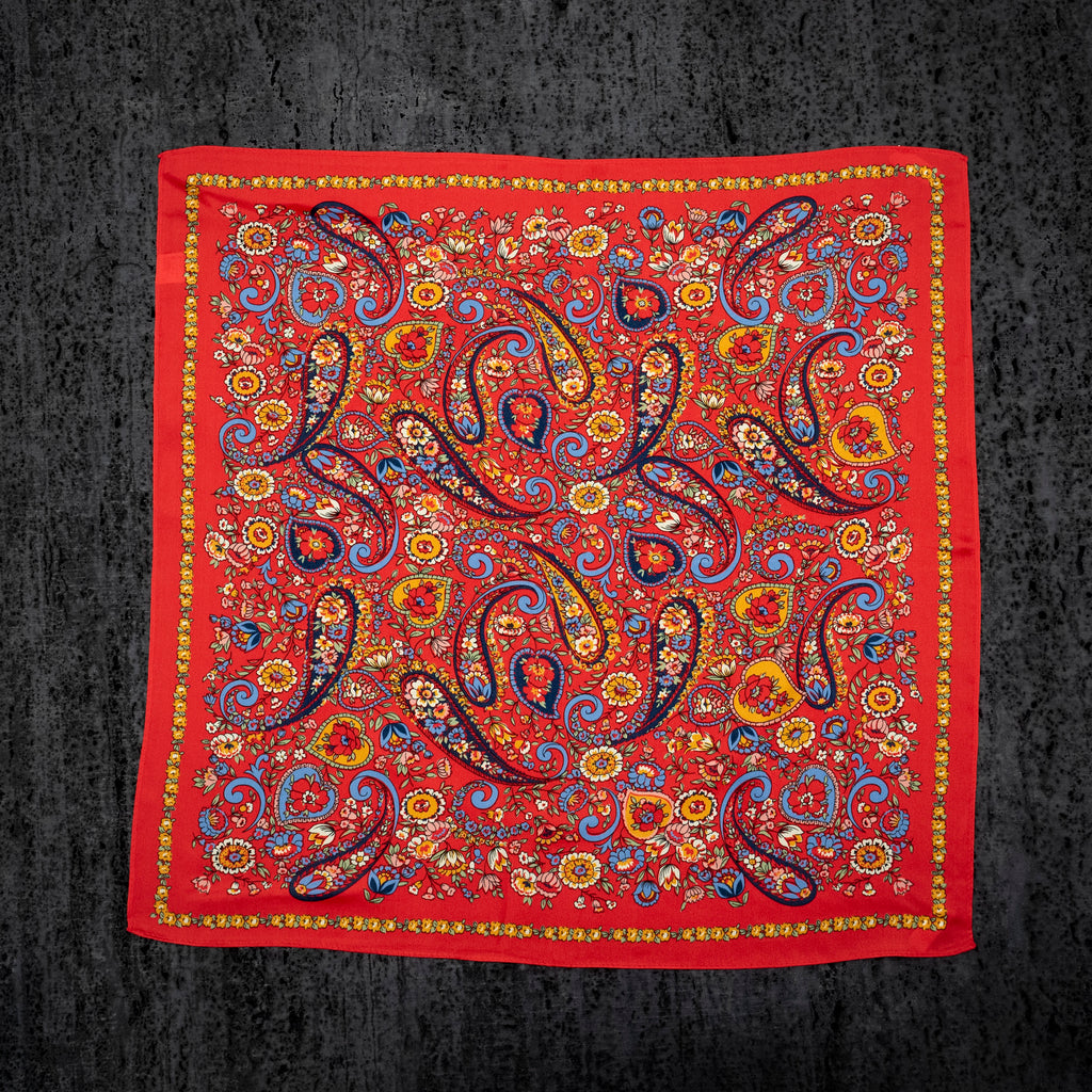 KAIYI 53x53CM 100% Pure Silk Scarf for Women Fashion and Gift (Luxurious05)