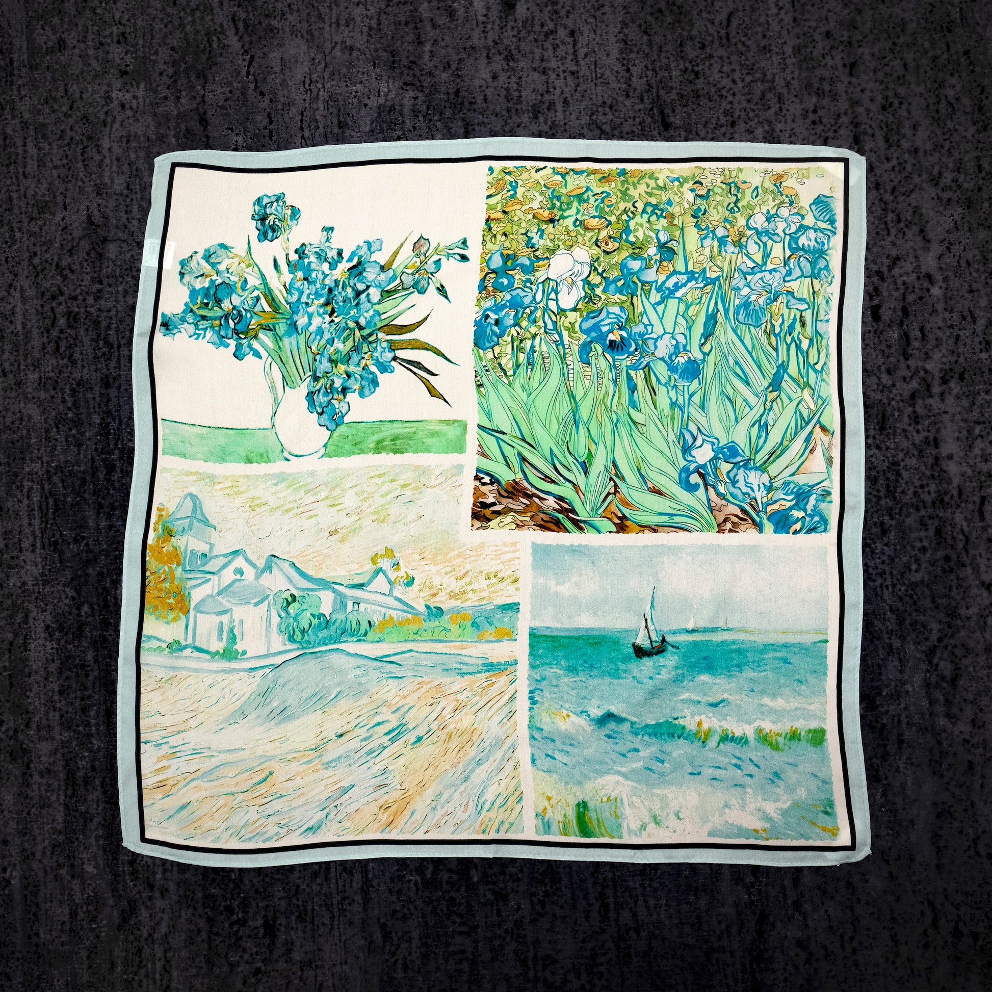 KAIYI 53x53CM 100% Pure Silk Scarf for Women Fashion and Gift (Artsy01)