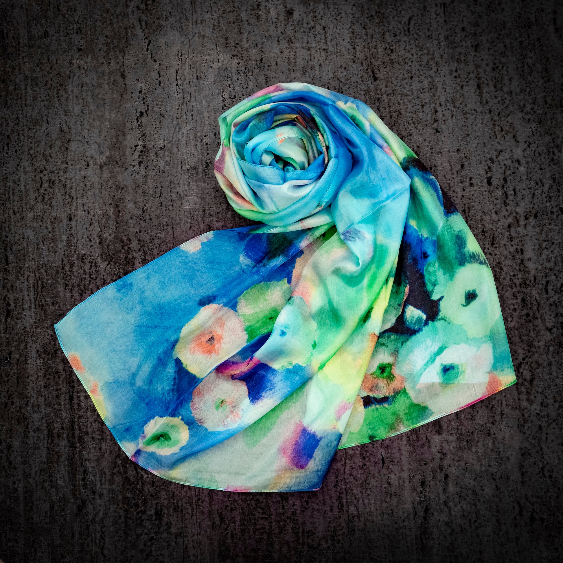 KAIYI 110x170CM 100% Pure Paj Silk Scarf in Floral Print for Women Fashion and Gift (PAJ03)