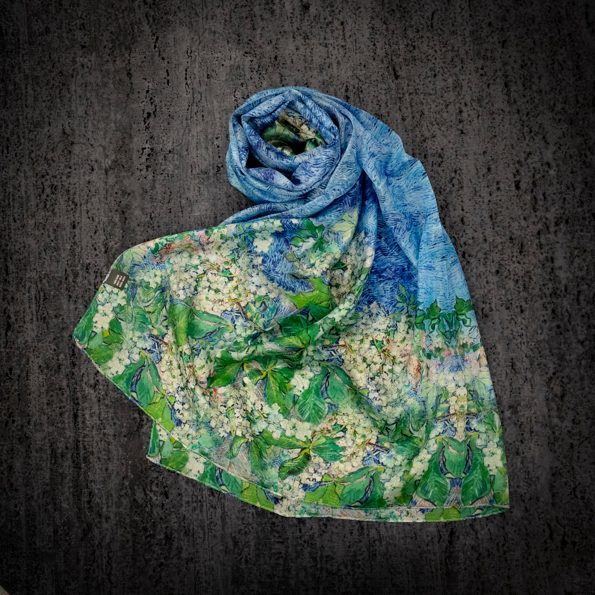 KAIYI 110x170CM 100% Pure Paj Silk Scarf in Oil Floral Print for Women Fashion and Gift (PAJ12)