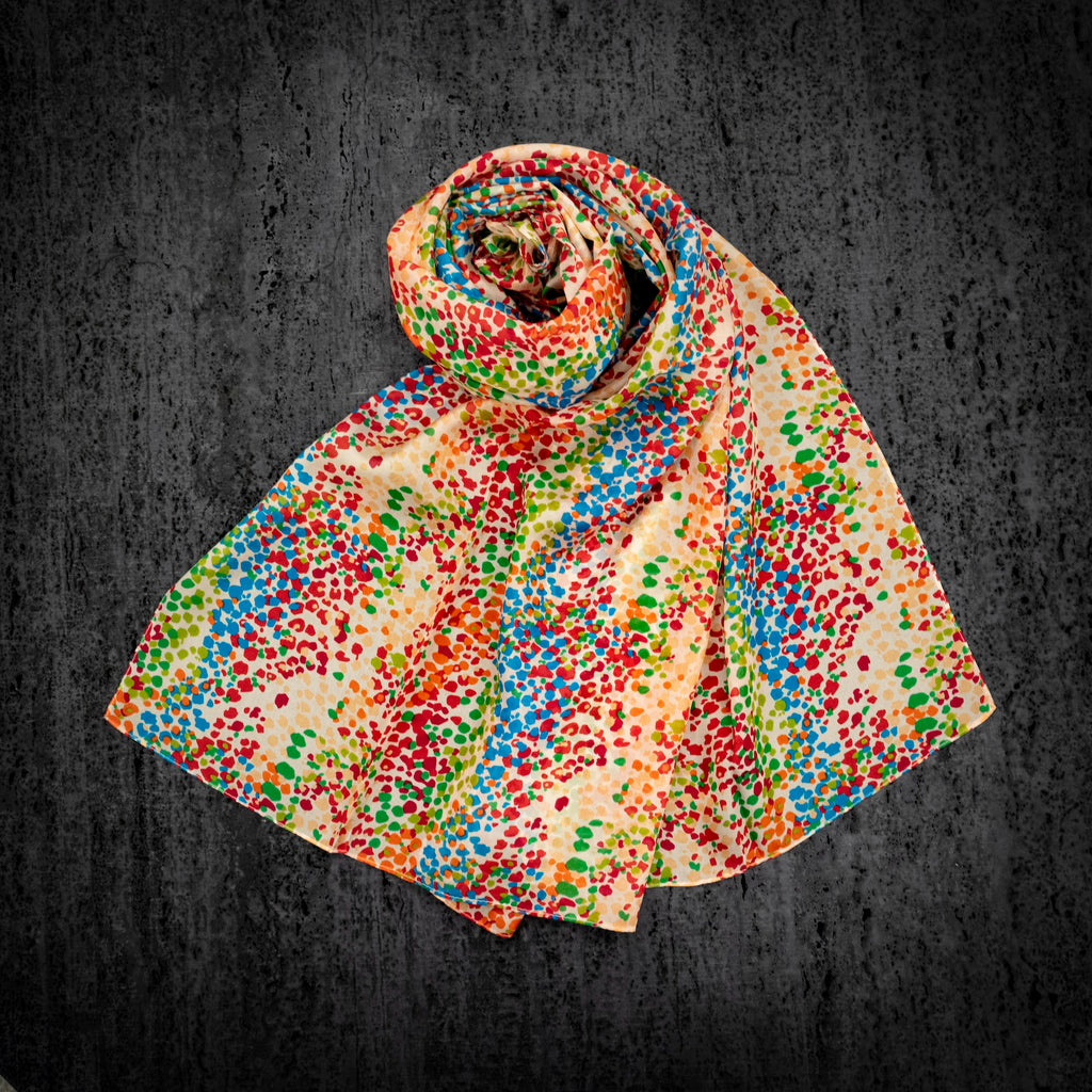 KAIYI 110x170CM 100% Pure Paj Silk Scarf in Abstract Print for Women Fashion and Gift (PAJ04)