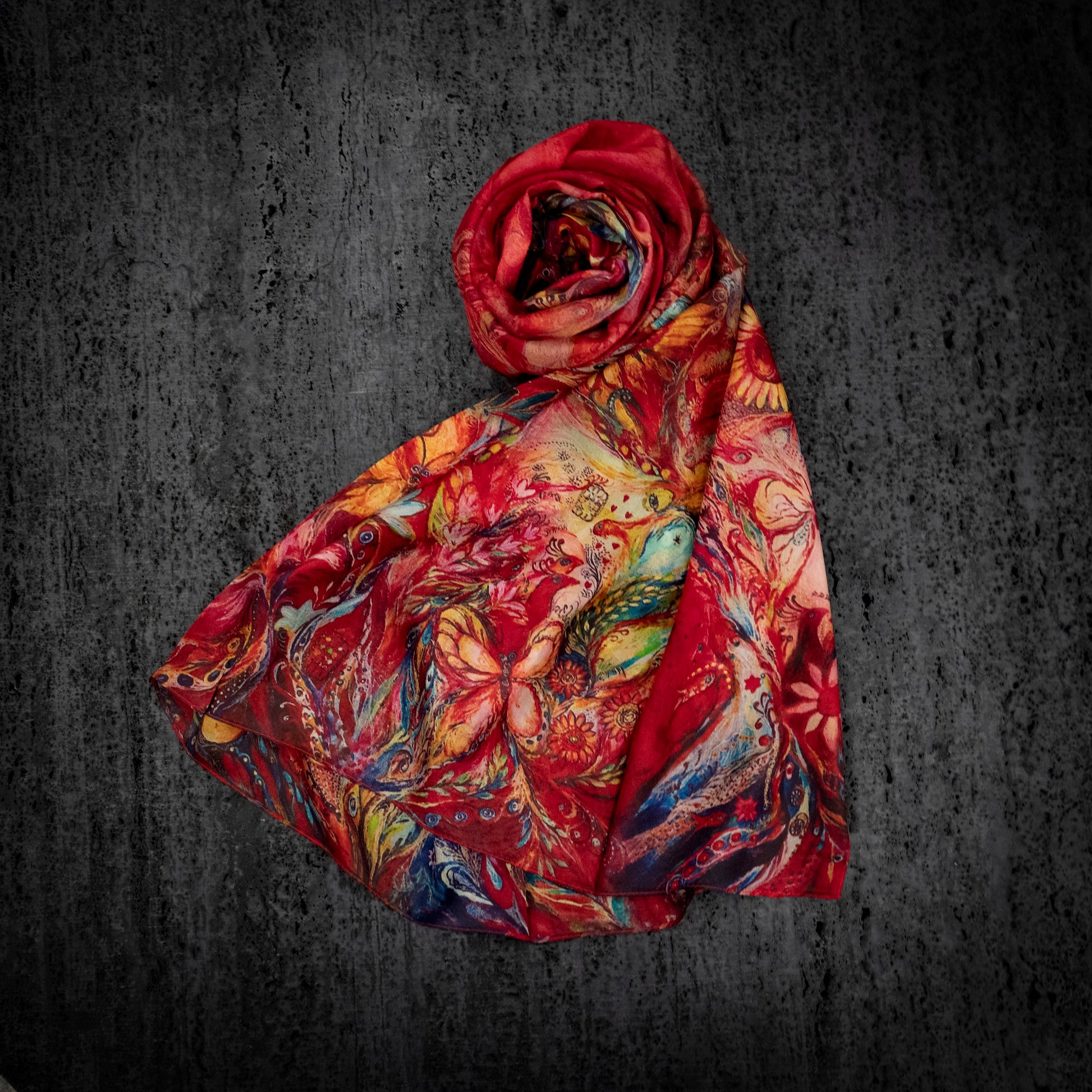 KAIYI 110x170CM 100% Pure Paj Silk Scarf in Oil Print for Women Fashion and Gift (PAJ08)