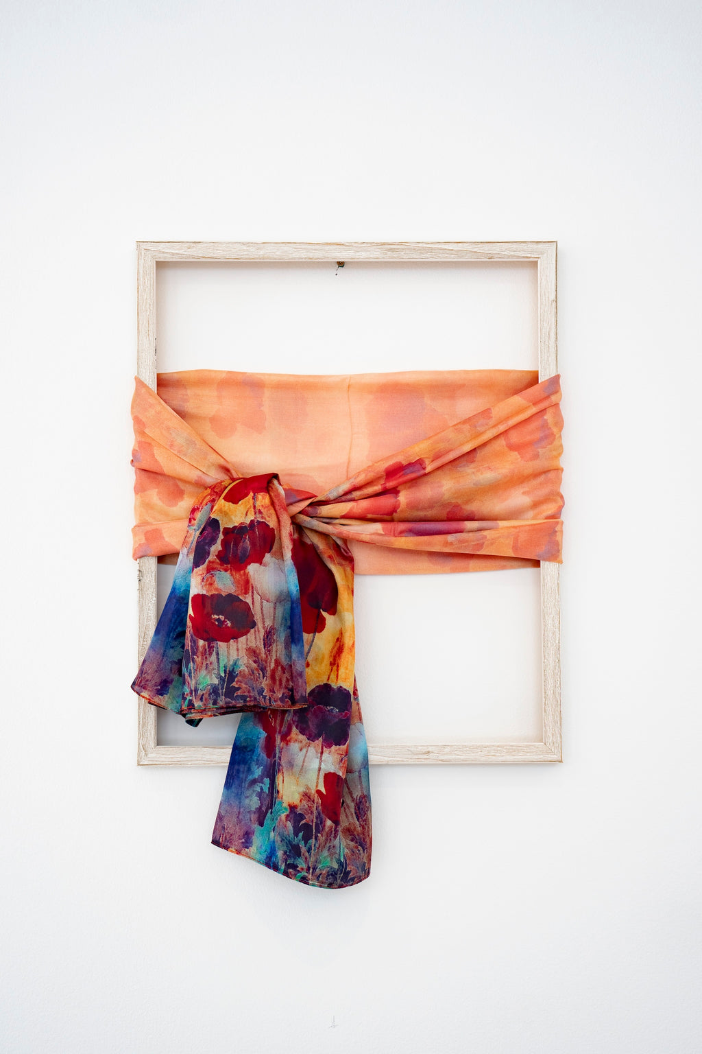 KAIYI 110x170CM 100% Pure Paj Silk Scarf in Oil Floral Print for Women Fashion and Gift (PAJ06)
