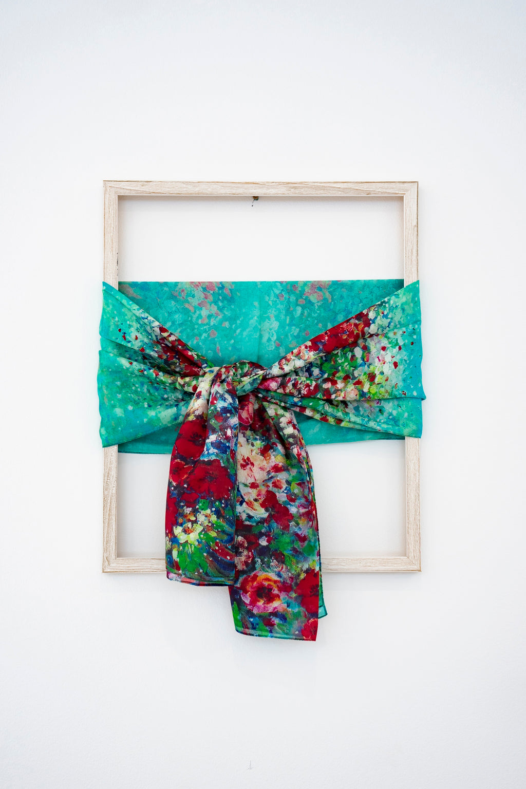 KAIYI 110x170CM 100% Pure Paj Silk Scarf in Oil Floral Print for Women Fashion and Gift (PAJ11)
