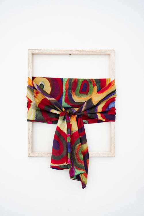 KAIYI 110x170CM 100% Pure Paj Silk Scarf in Abstract Print for Women Fashion and Gift (PAJ15)