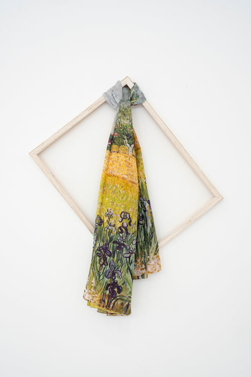 KAIYI 110x170CM 100% Pure Paj Silk Scarf in Oil Floral Print for Women Fashion and Gift (PAJ13)