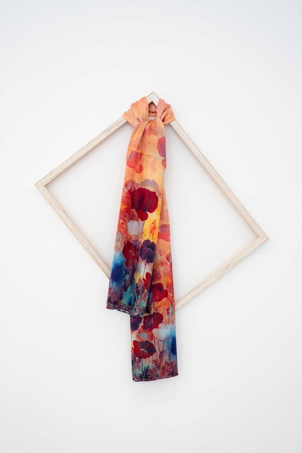 KAIYI 110x170CM 100% Pure Paj Silk Scarf in Oil Floral Print for Women Fashion and Gift (PAJ06)