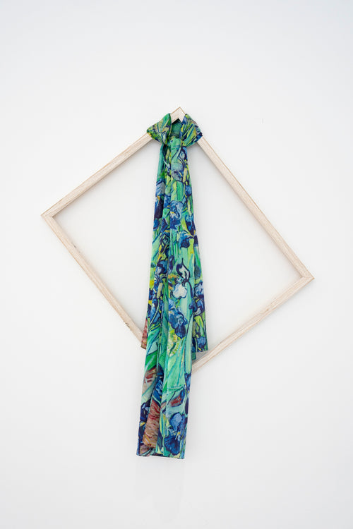 KAIYI 110x170CM 100% Pure Paj Silk Scarf in Oil Floral Print for Women Fashion and Gift (PAJ02)