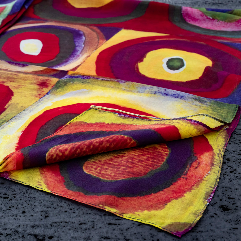 KAIYI 110x170CM 100% Pure Paj Silk Scarf in Abstract Print for Women Fashion and Gift (PAJ15)